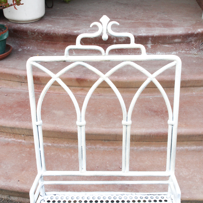 Pair of Vintage Gothic Style Iron Patio Chairs