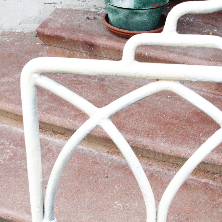 Pair of Vintage Gothic Style Iron Patio Chairs