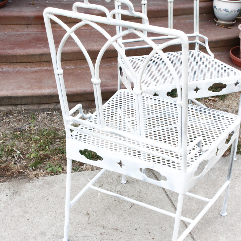 Pair of Vintage Gothic Style Iron Patio Chairs