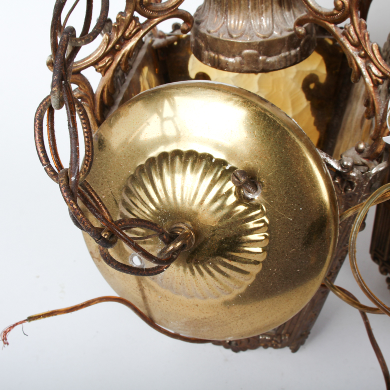 Three Vintage Hanging Light Fixtures