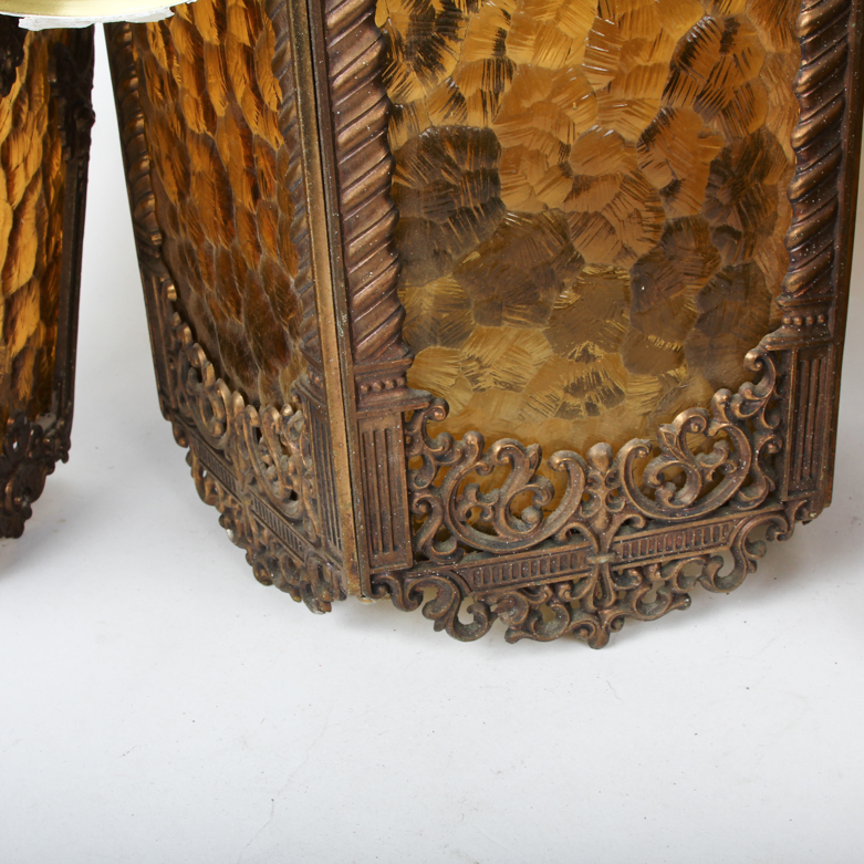 Three Vintage Hanging Light Fixtures