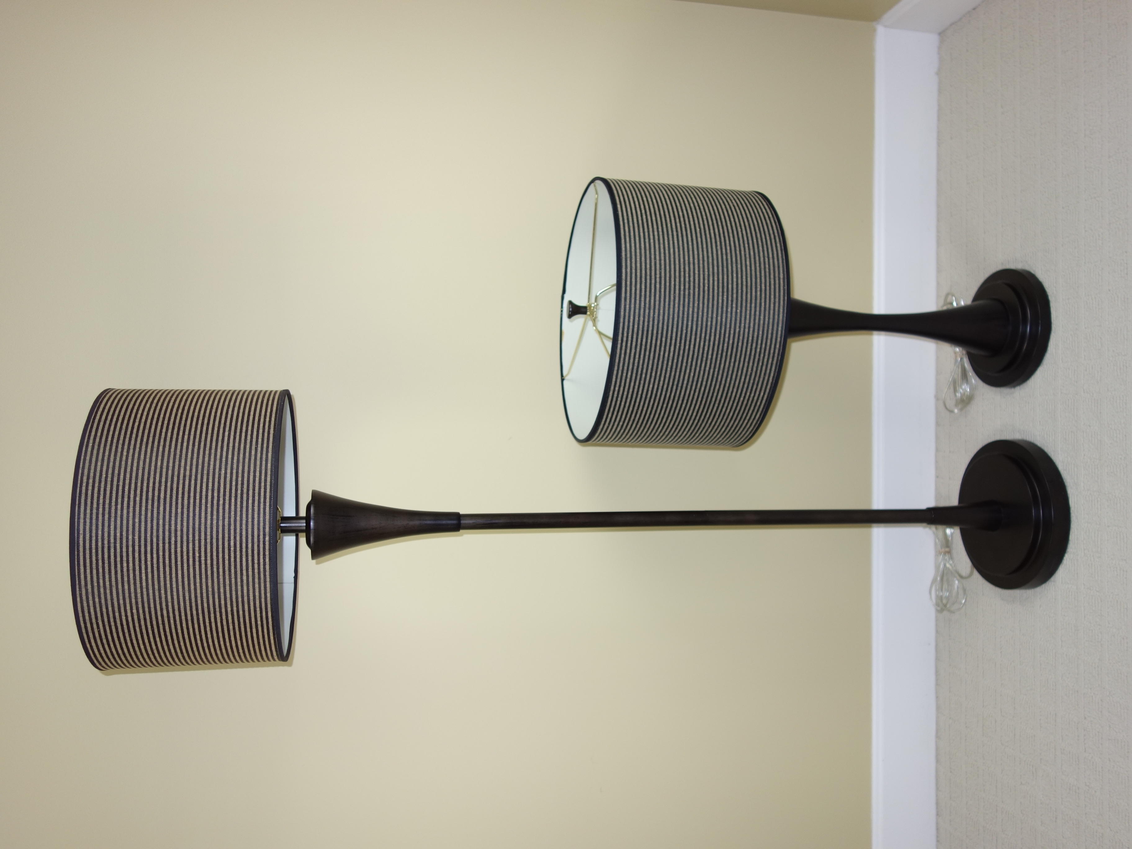 Matching Mid Century Modern Hourglass Floor and Table Lamps