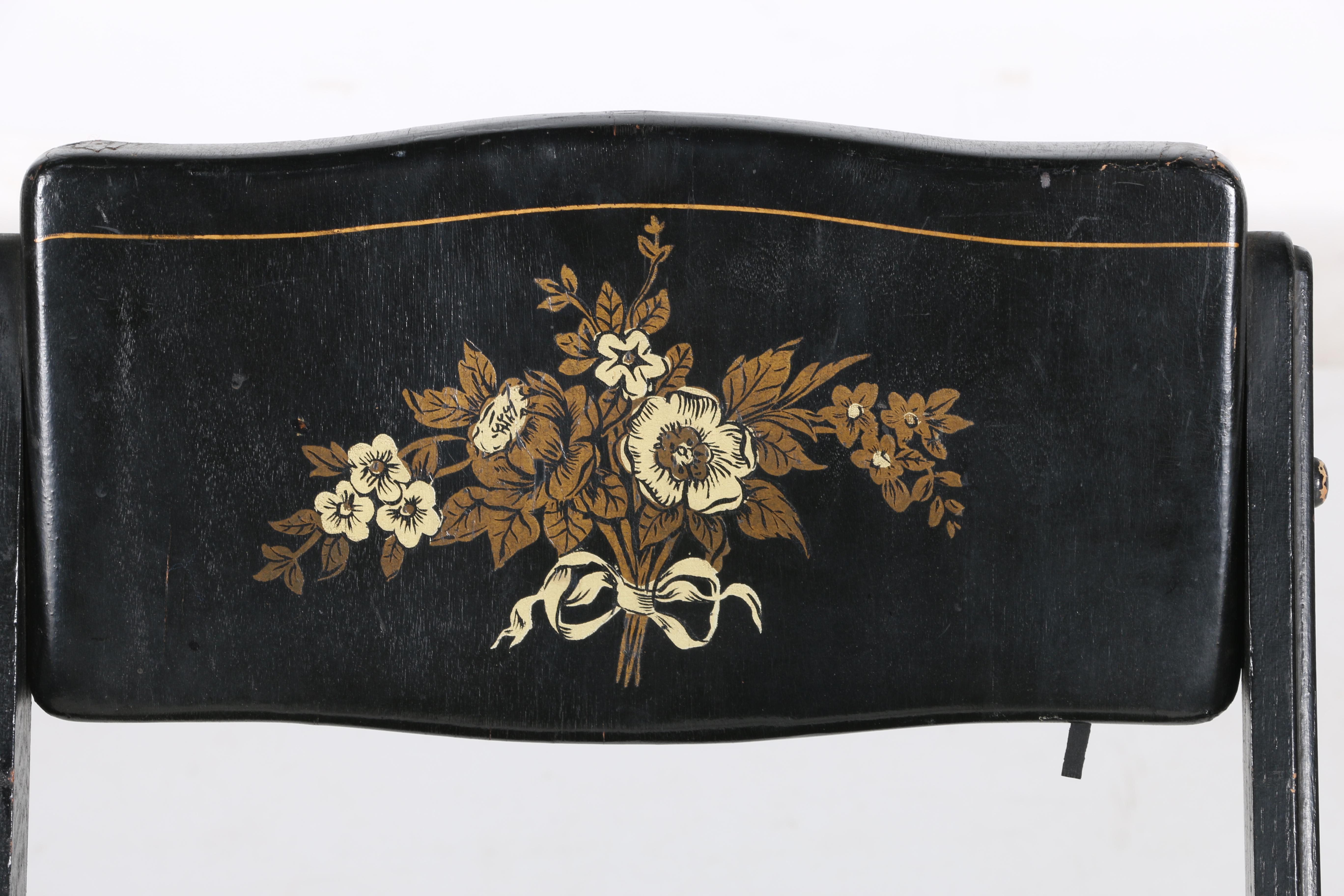 Vintage Floral-Decorated Folding Chairs