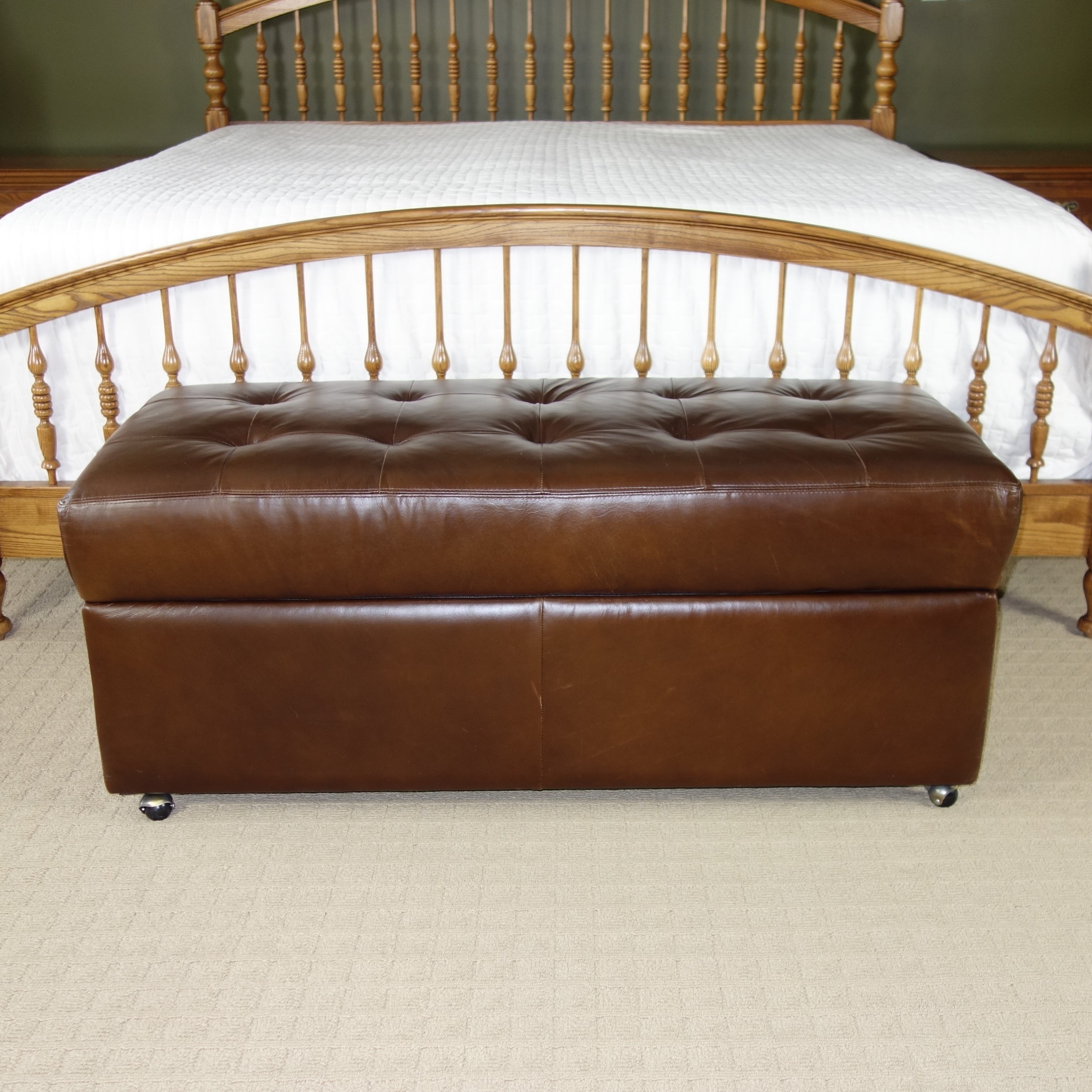 Leather Storage Ottoman by Precedent Furniture