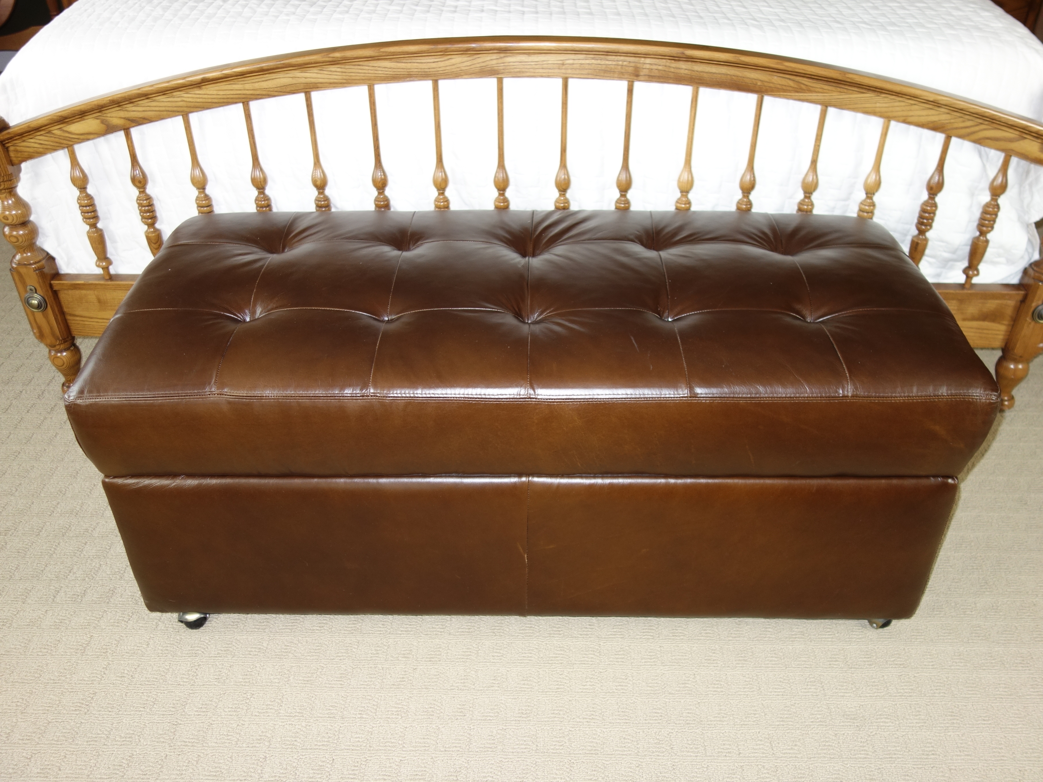 Leather Storage Ottoman by Precedent Furniture