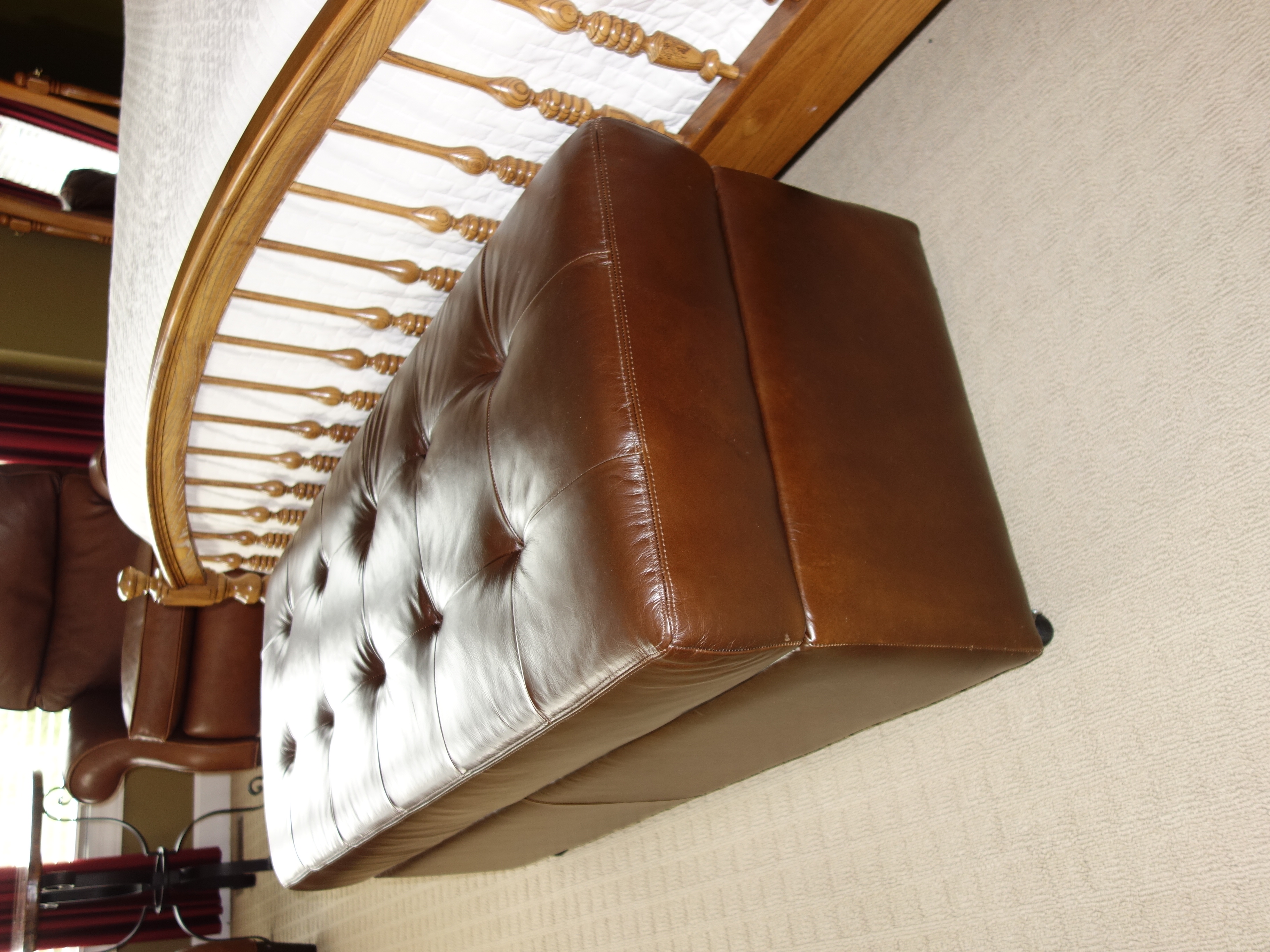 Leather Storage Ottoman by Precedent Furniture