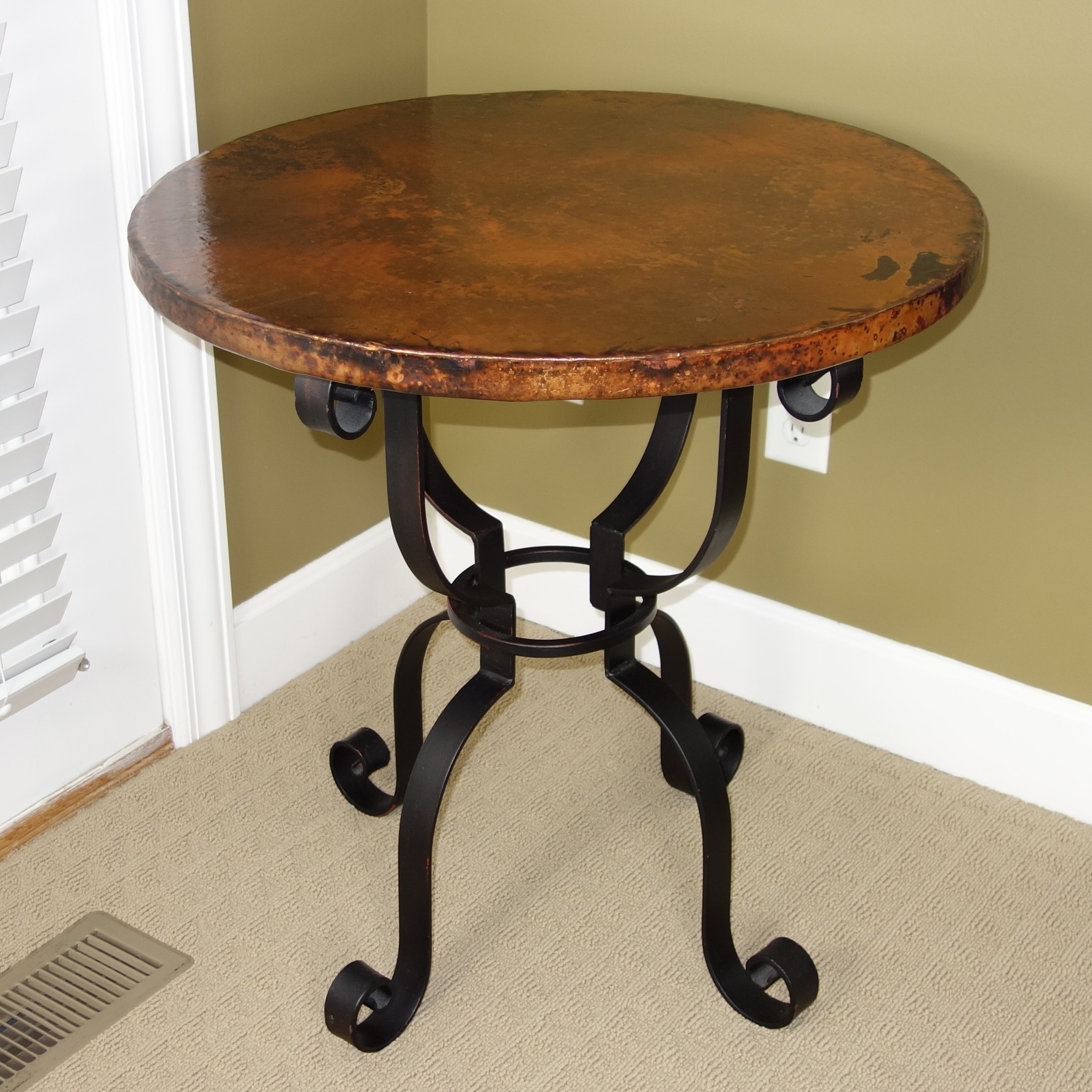 "Normandy" Copper Top Side Table by Arhaus Furniture