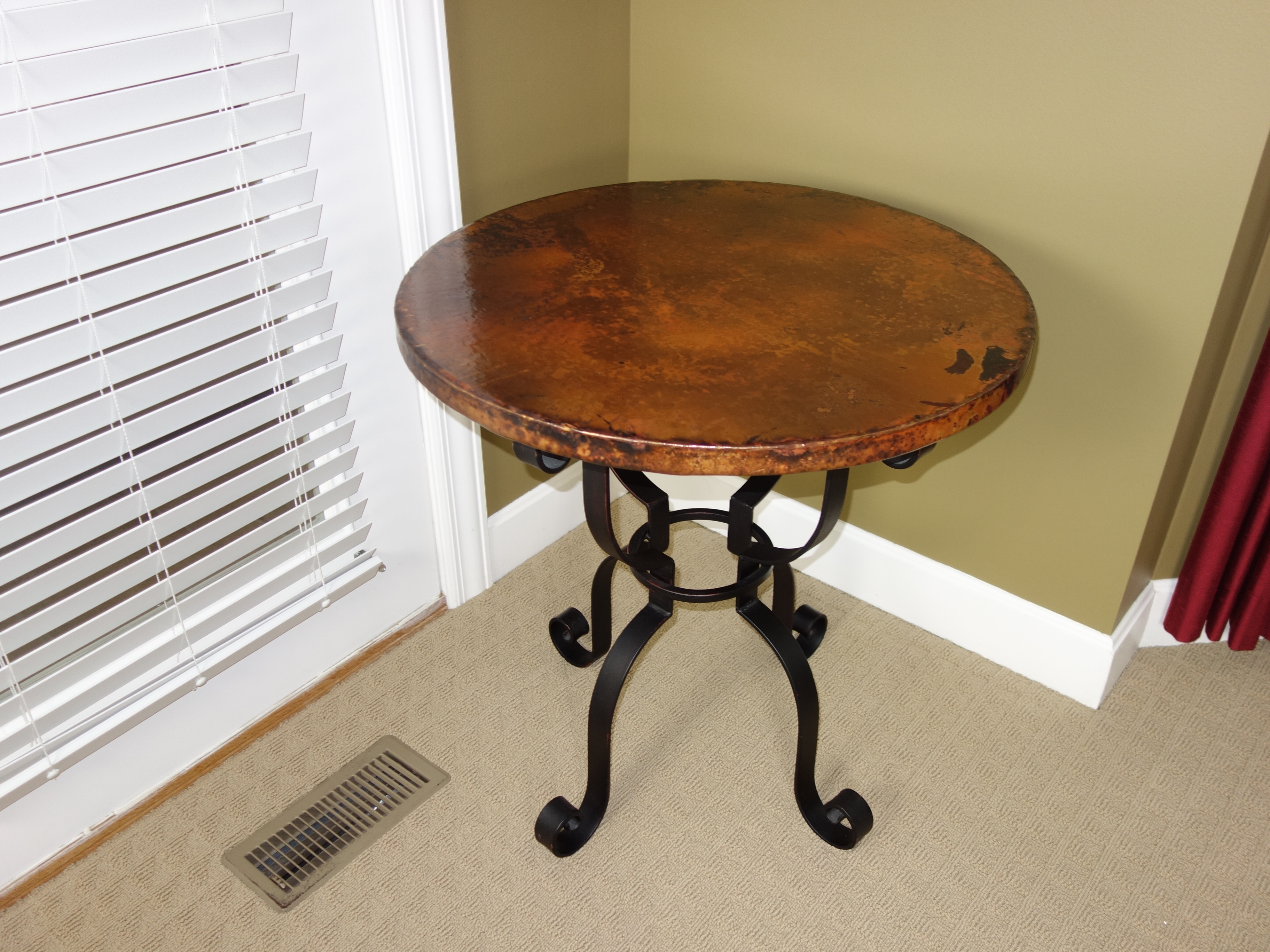 "Normandy" Copper Top Side Table by Arhaus Furniture