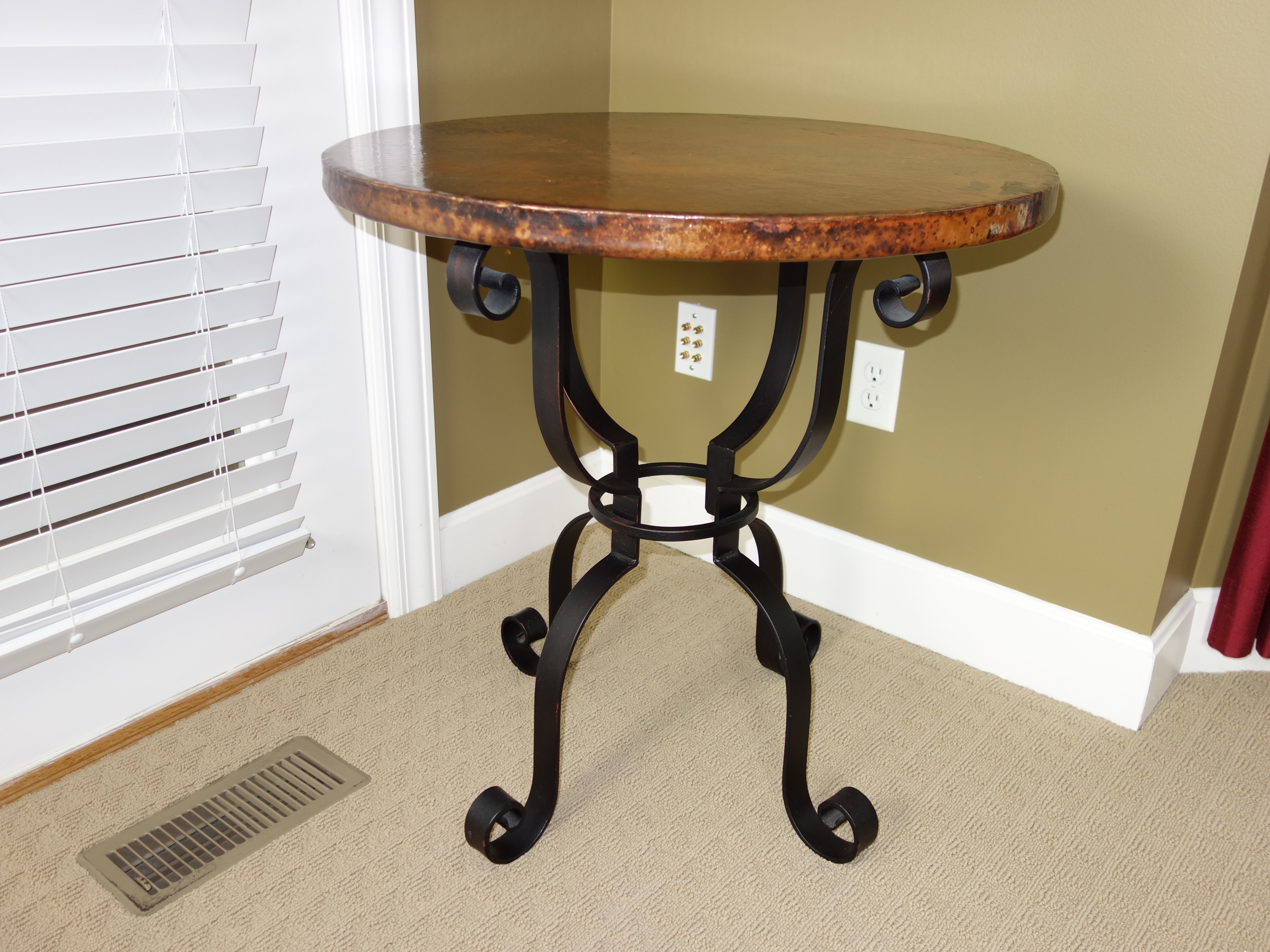 "Normandy" Copper Top Side Table by Arhaus Furniture