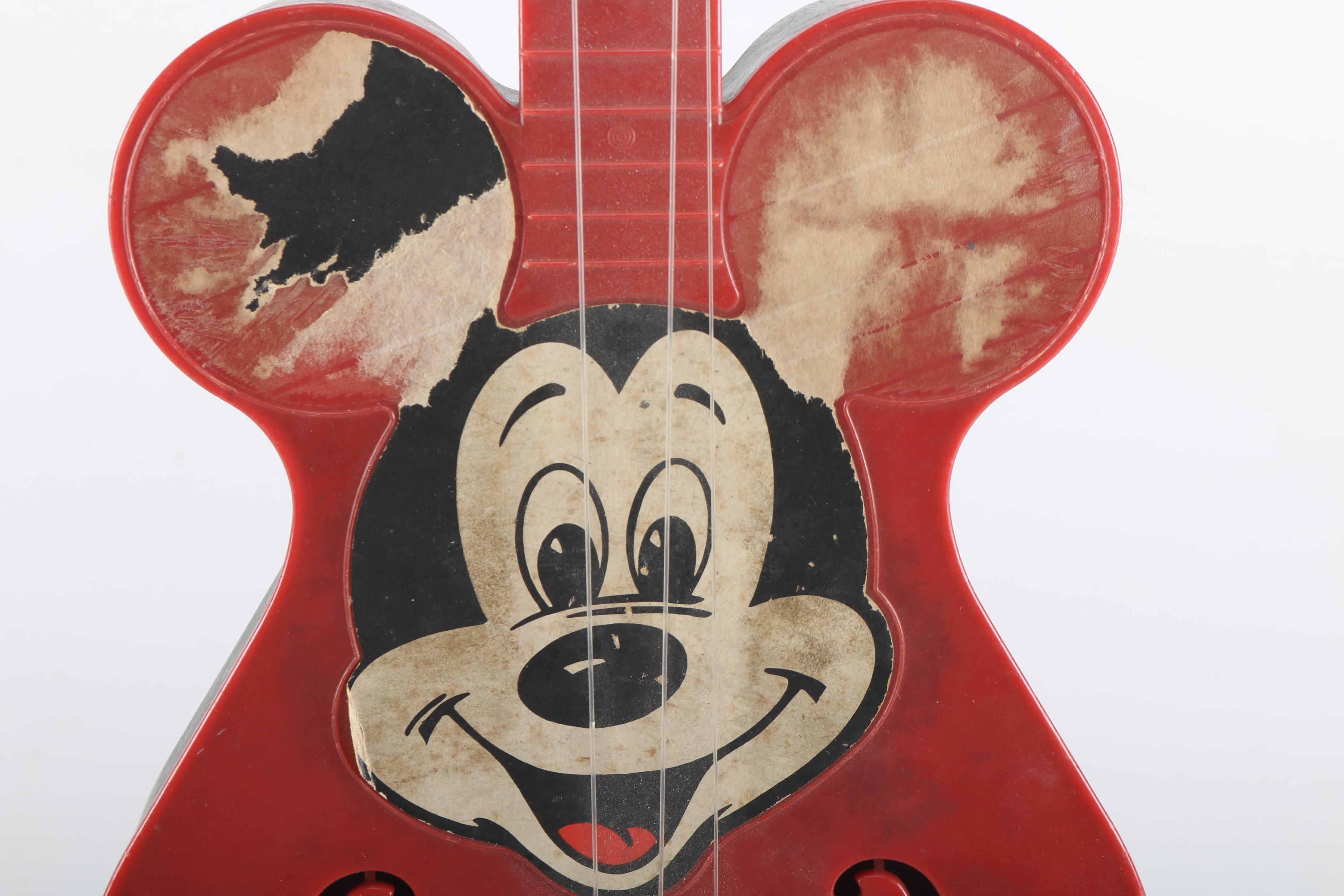 1950s Mattel "Mickey Mouse Club" Mousegetar and Other Cartoon Memorabilia