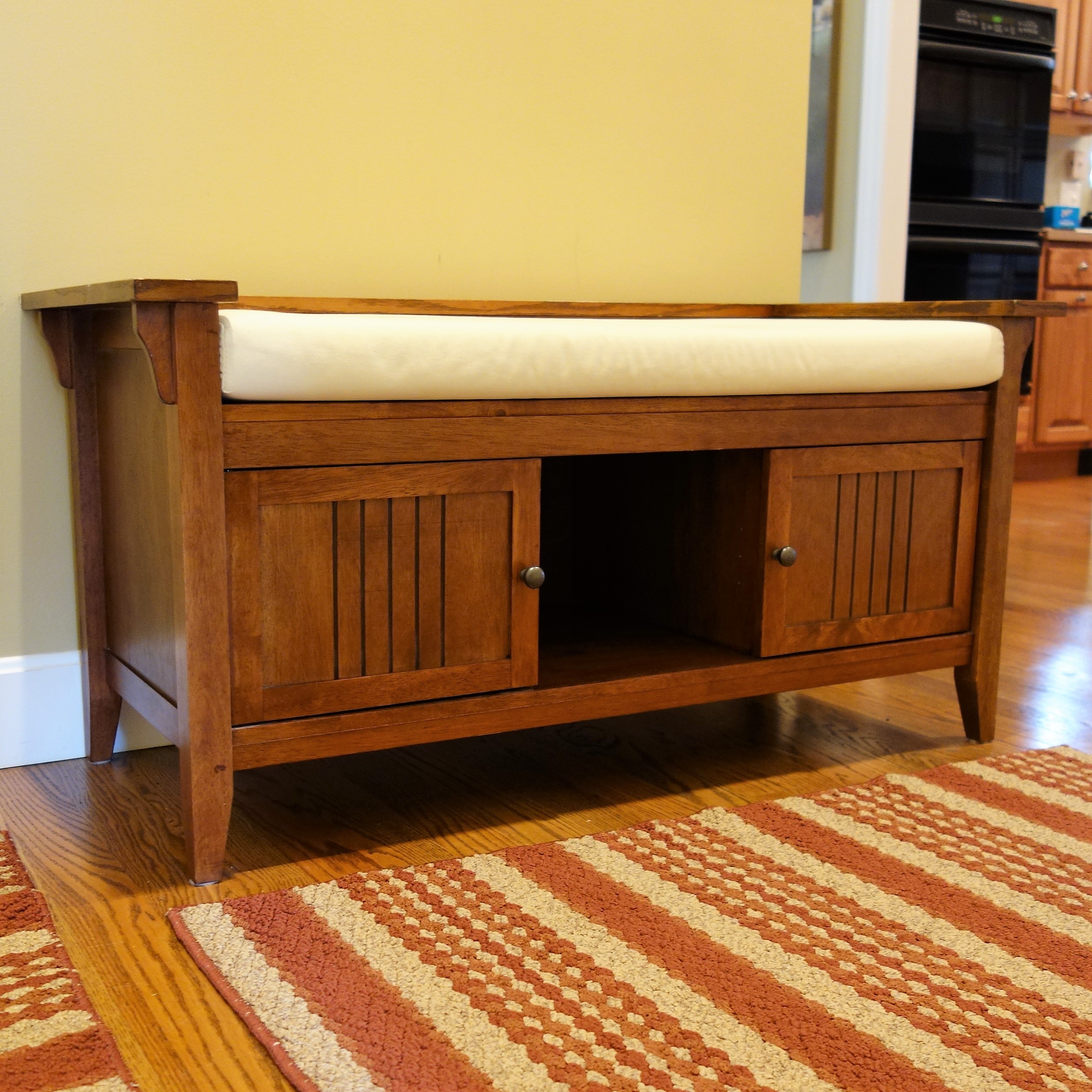Contemporary Mission Style Hall Bench