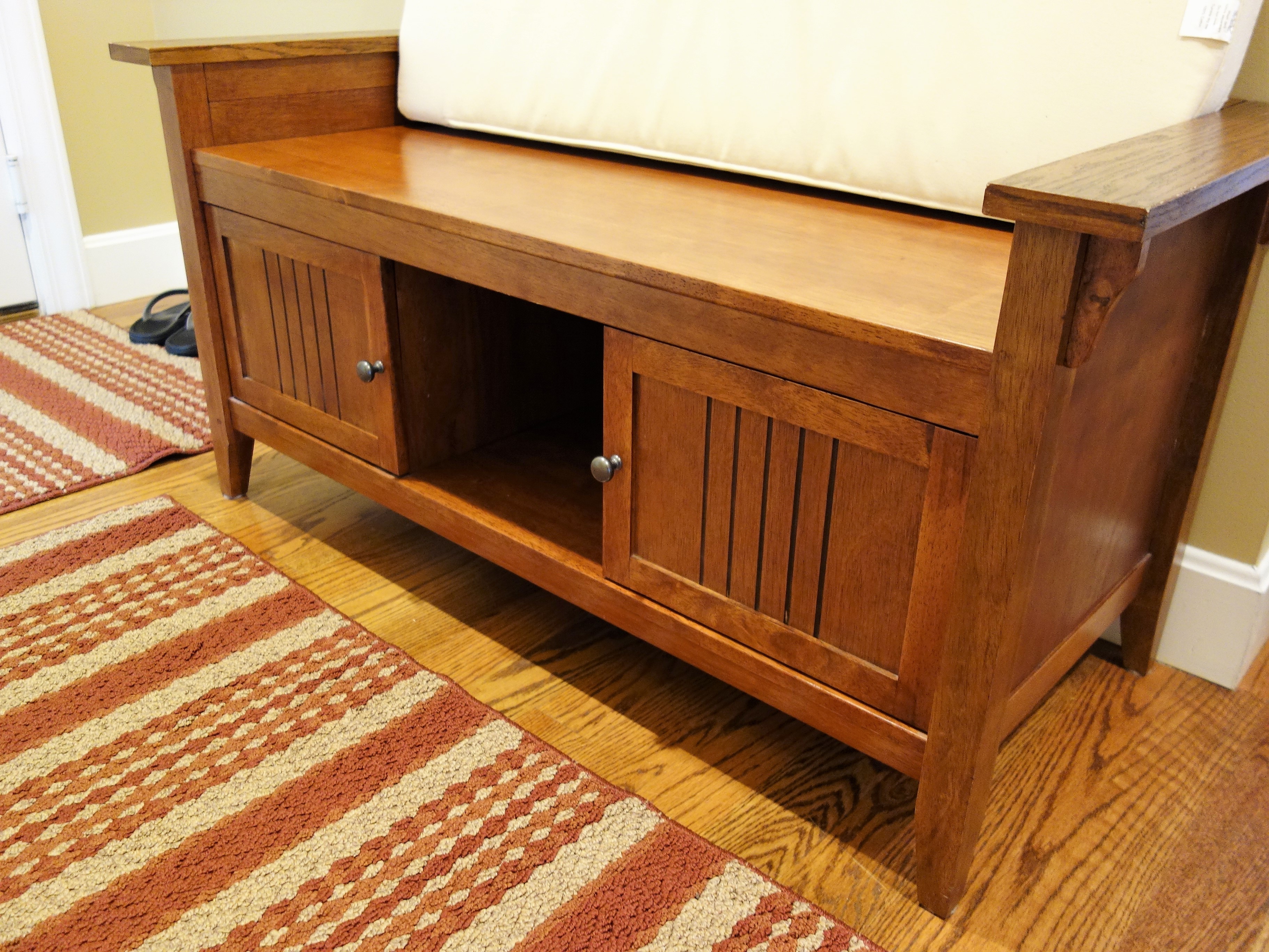 Contemporary Mission Style Hall Bench