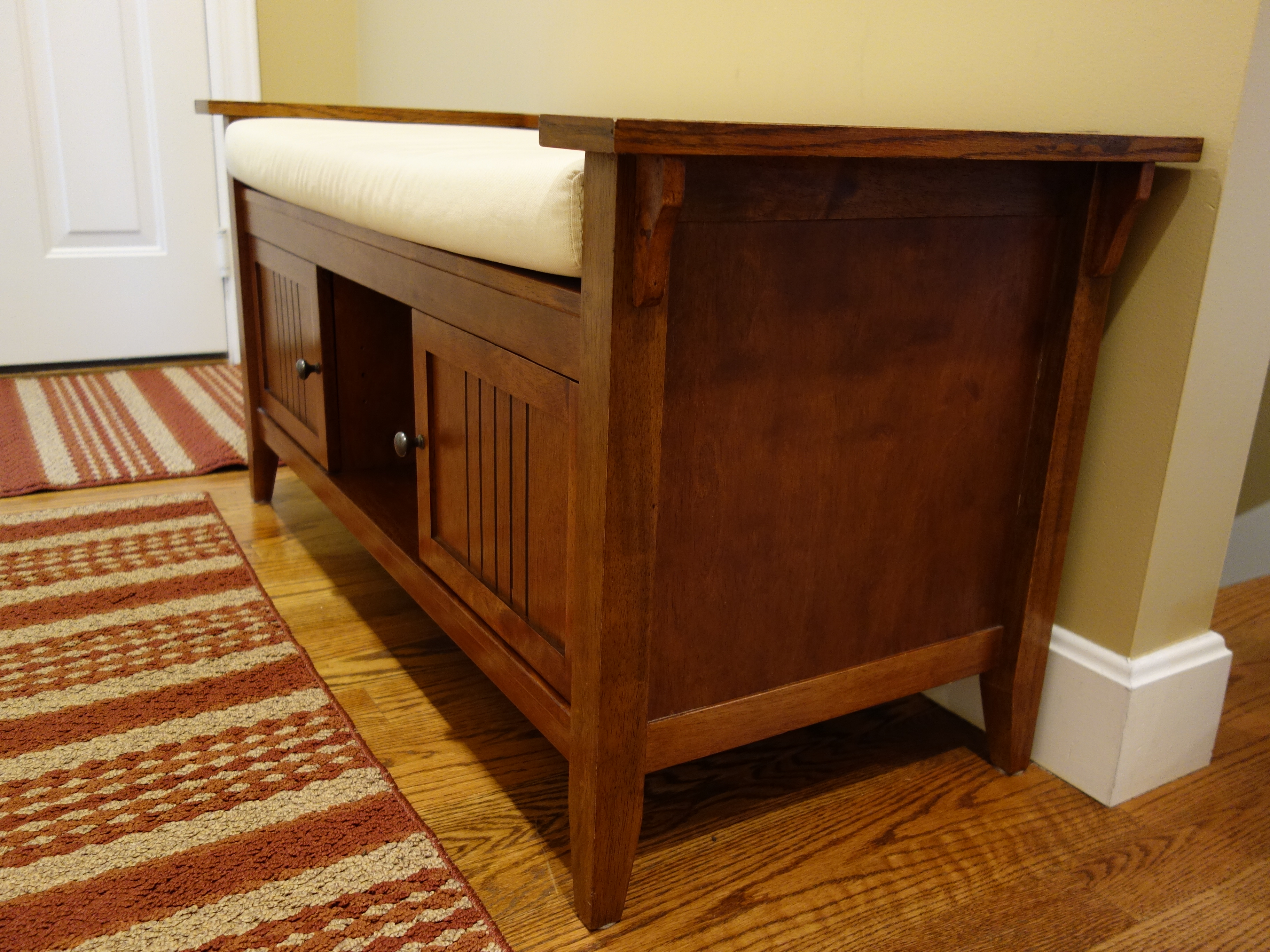 Contemporary Mission Style Hall Bench