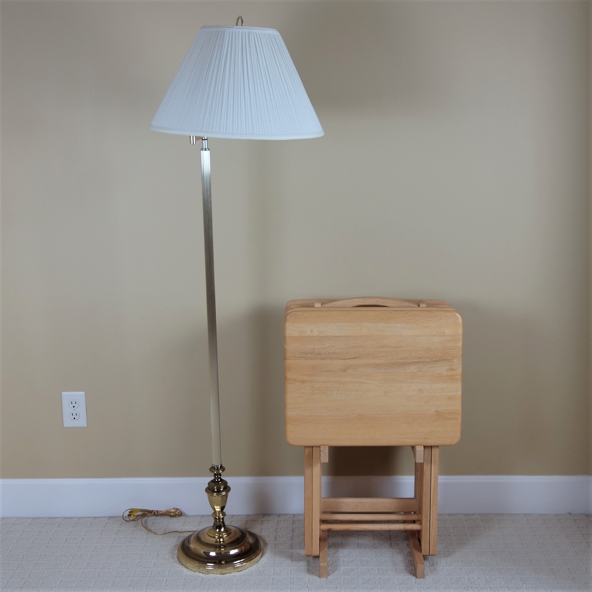 Brass Floor Lamp, Wood TV Trays and More