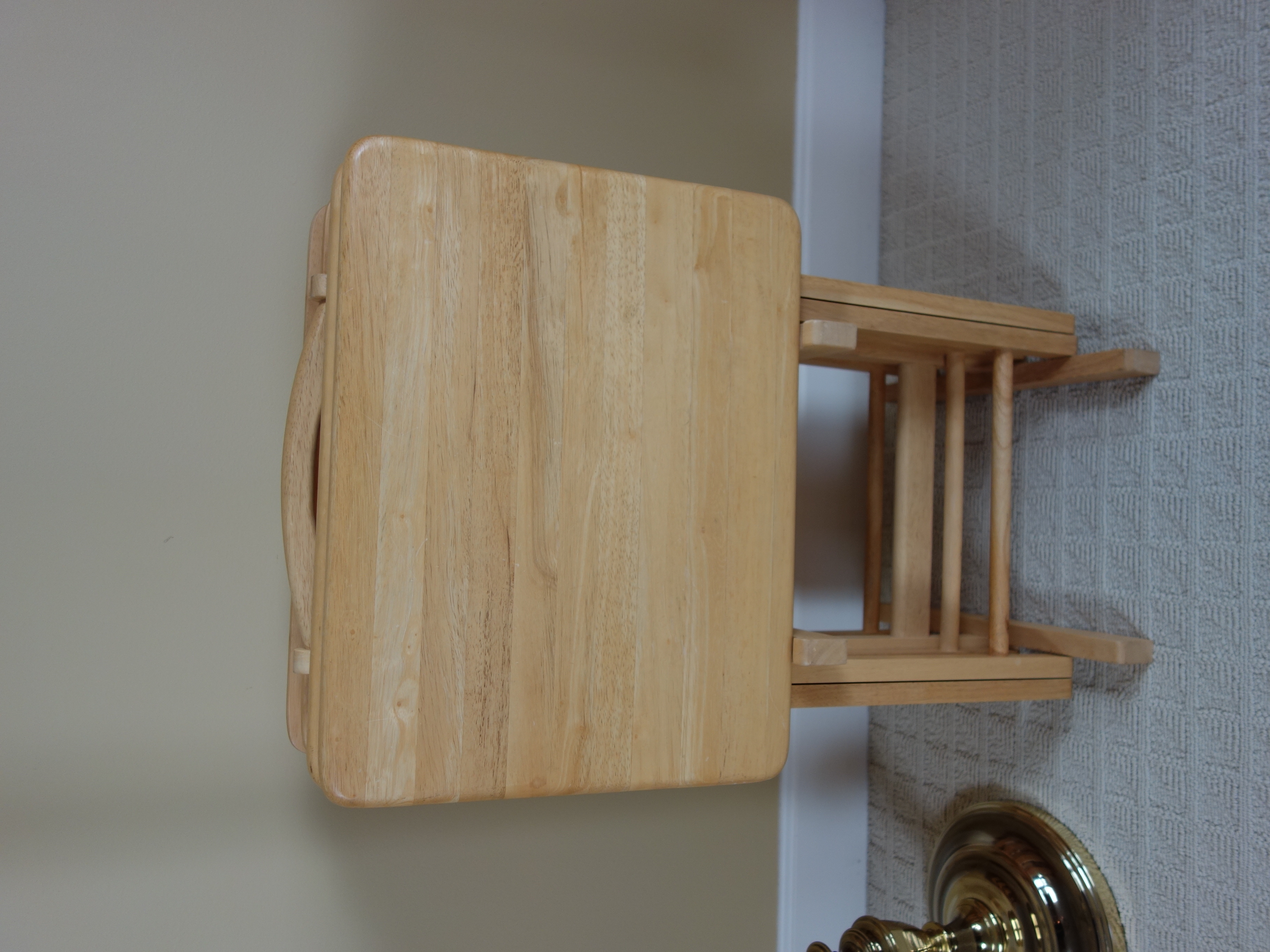 Brass Floor Lamp, Wood TV Trays and More