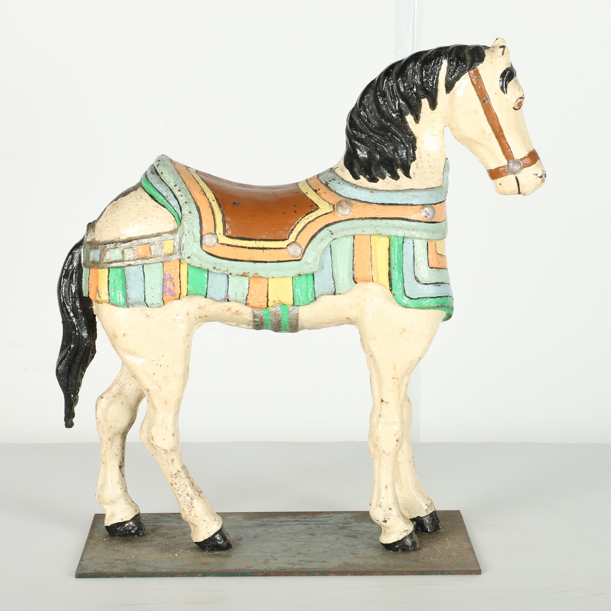 Antique Mangle's Painted Cast Iron Carousel Horse