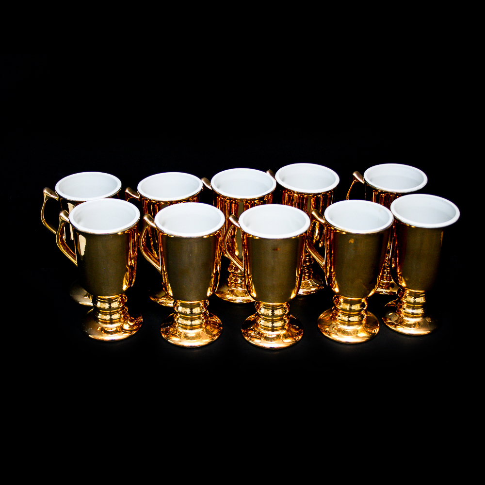 Hall Gilt Finish Irish Coffee Mugs