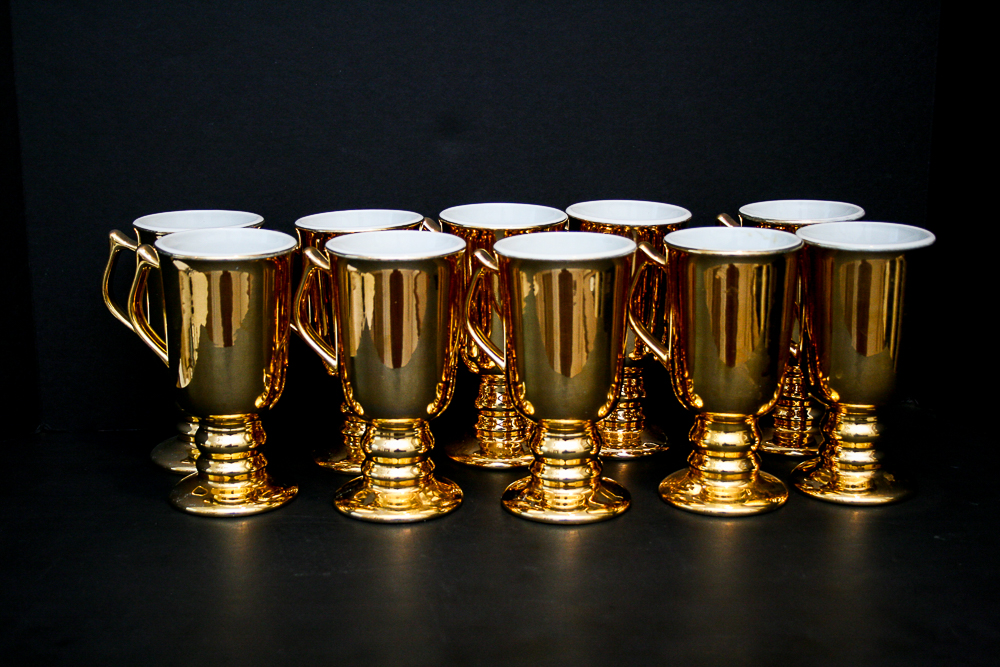 Hall Gilt Finish Irish Coffee Mugs