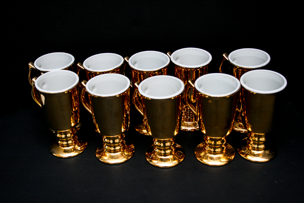 Hall Gilt Finish Irish Coffee Mugs