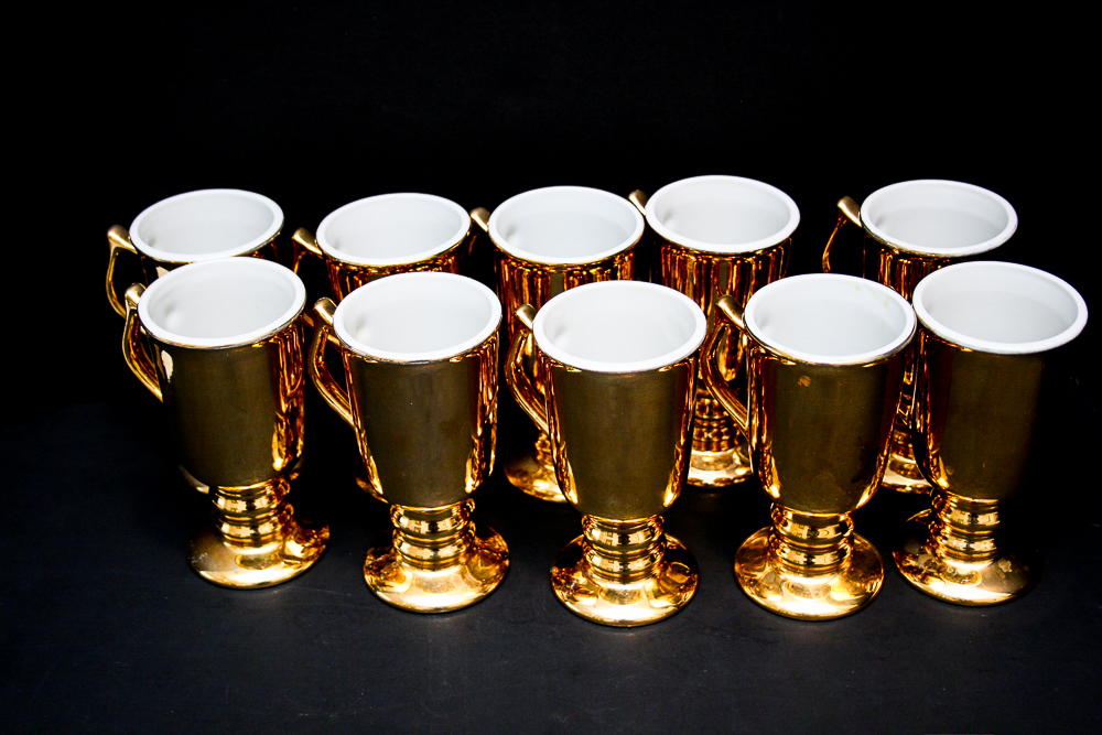 Hall Gilt Finish Irish Coffee Mugs