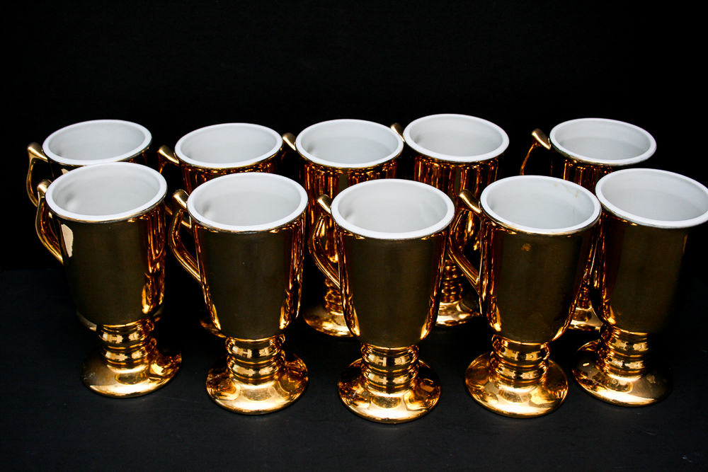 Hall Gilt Finish Irish Coffee Mugs