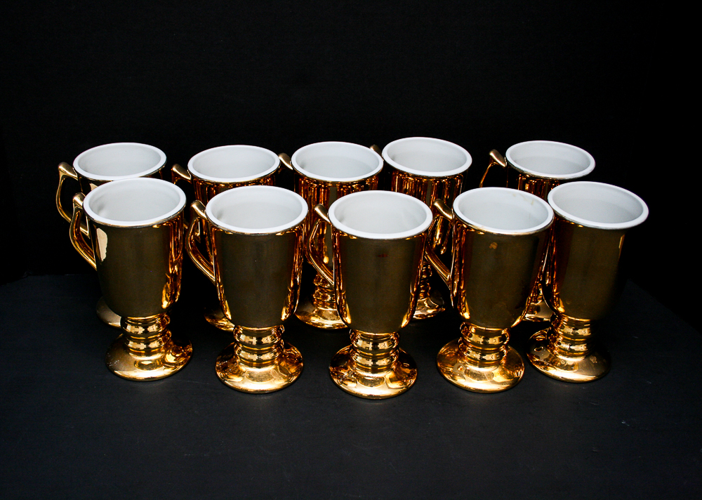 Hall Gilt Finish Irish Coffee Mugs