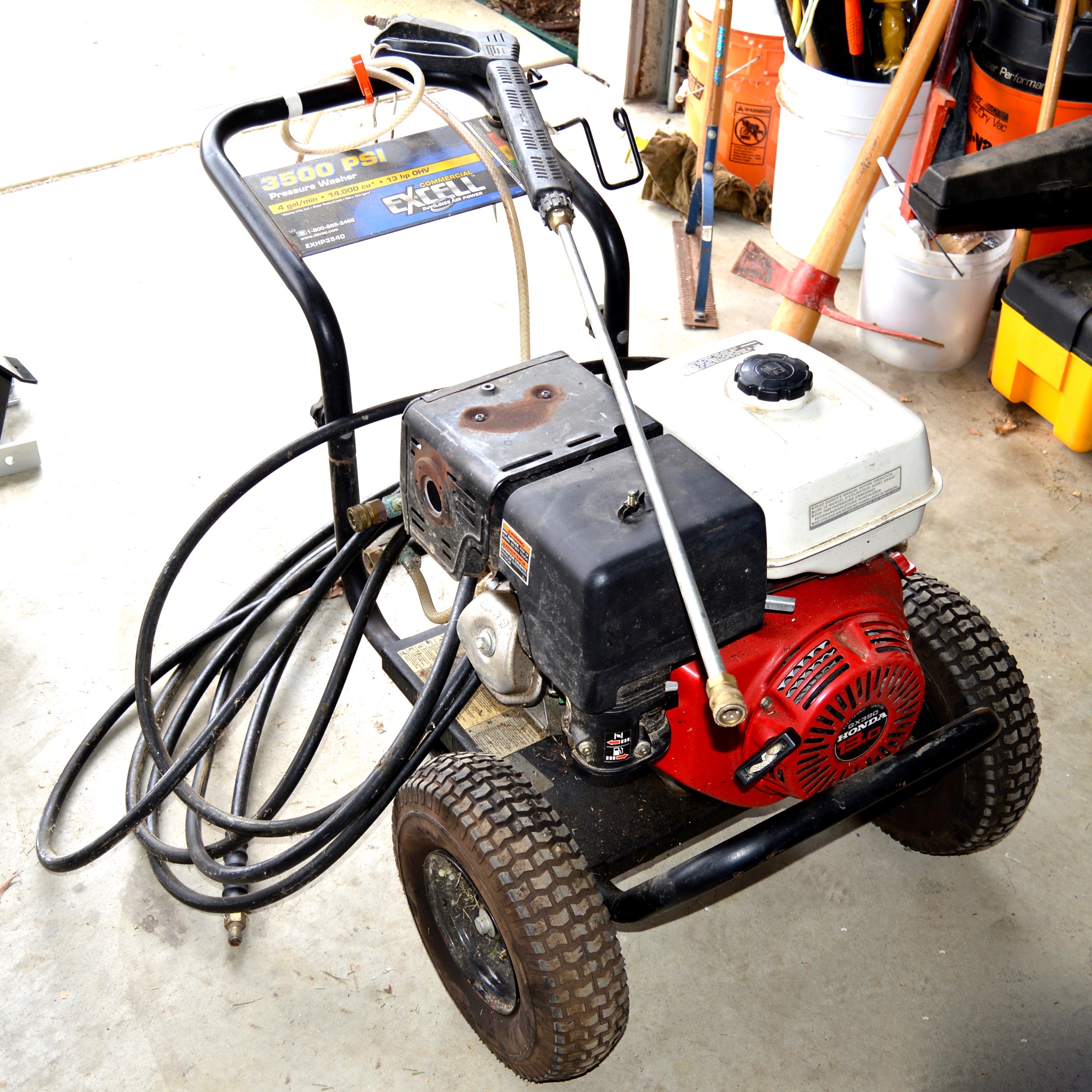 Honda "Excell" 3500 PSI Pressure Washer and Hose