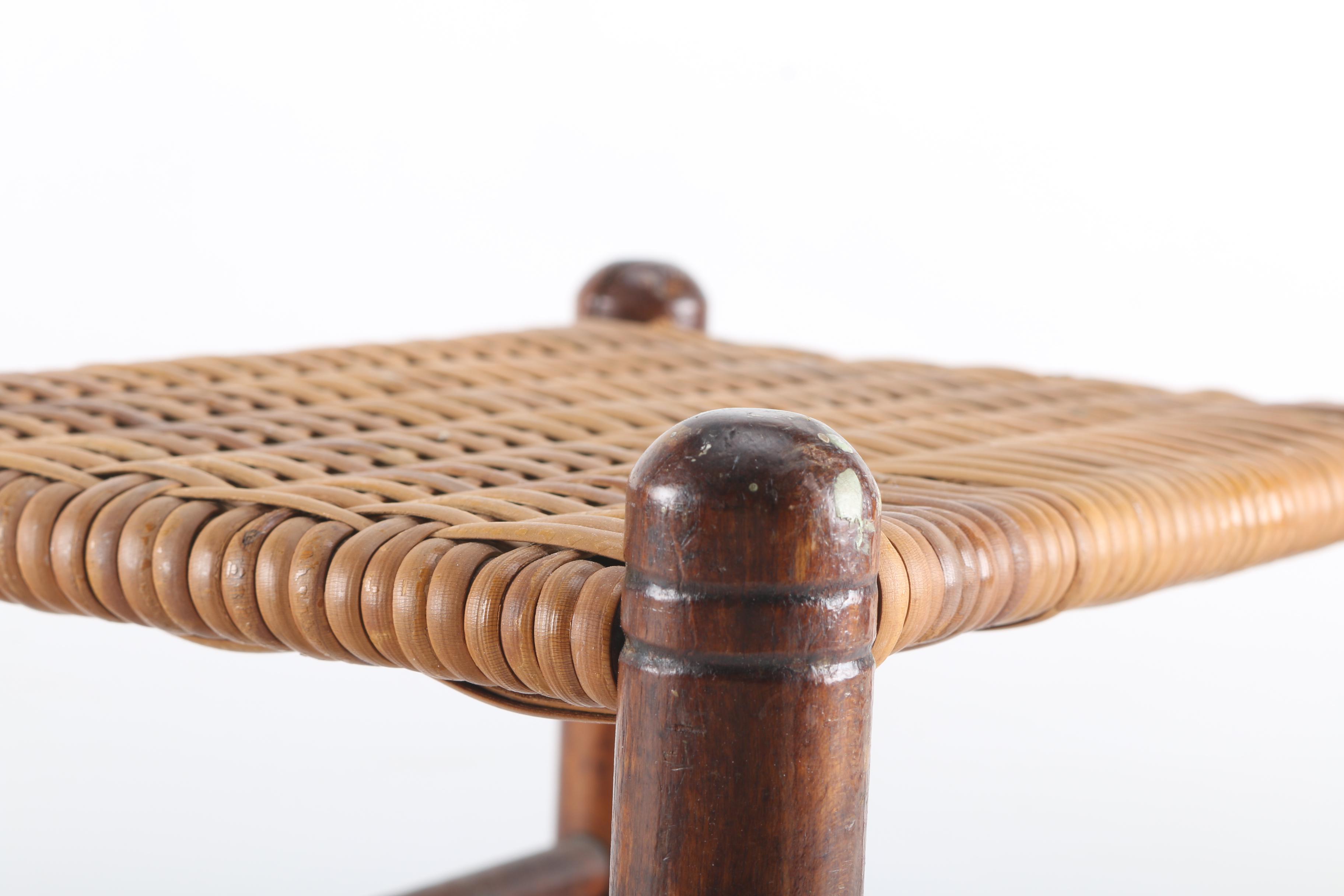Woven Rush Footstool