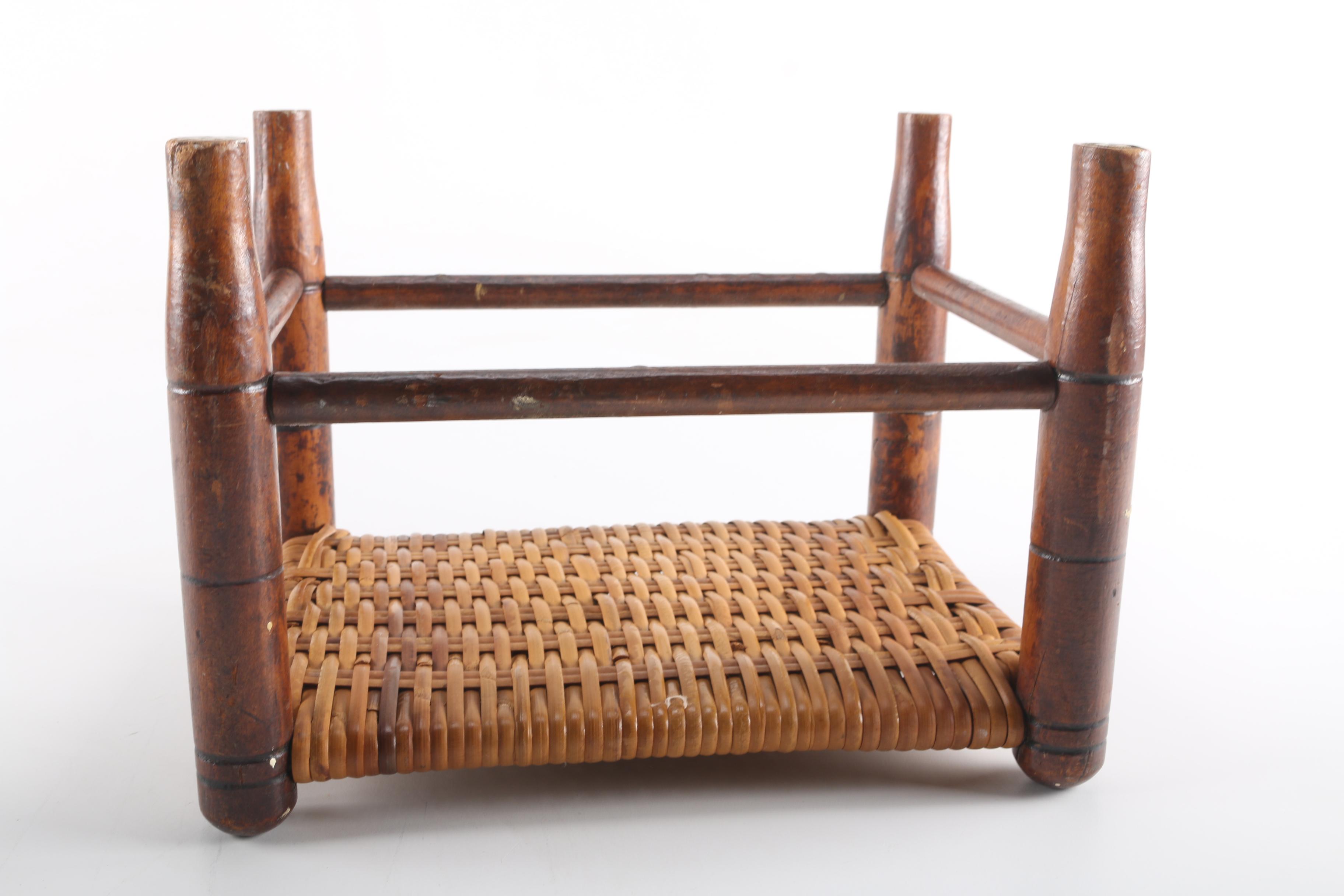 Woven Rush Footstool