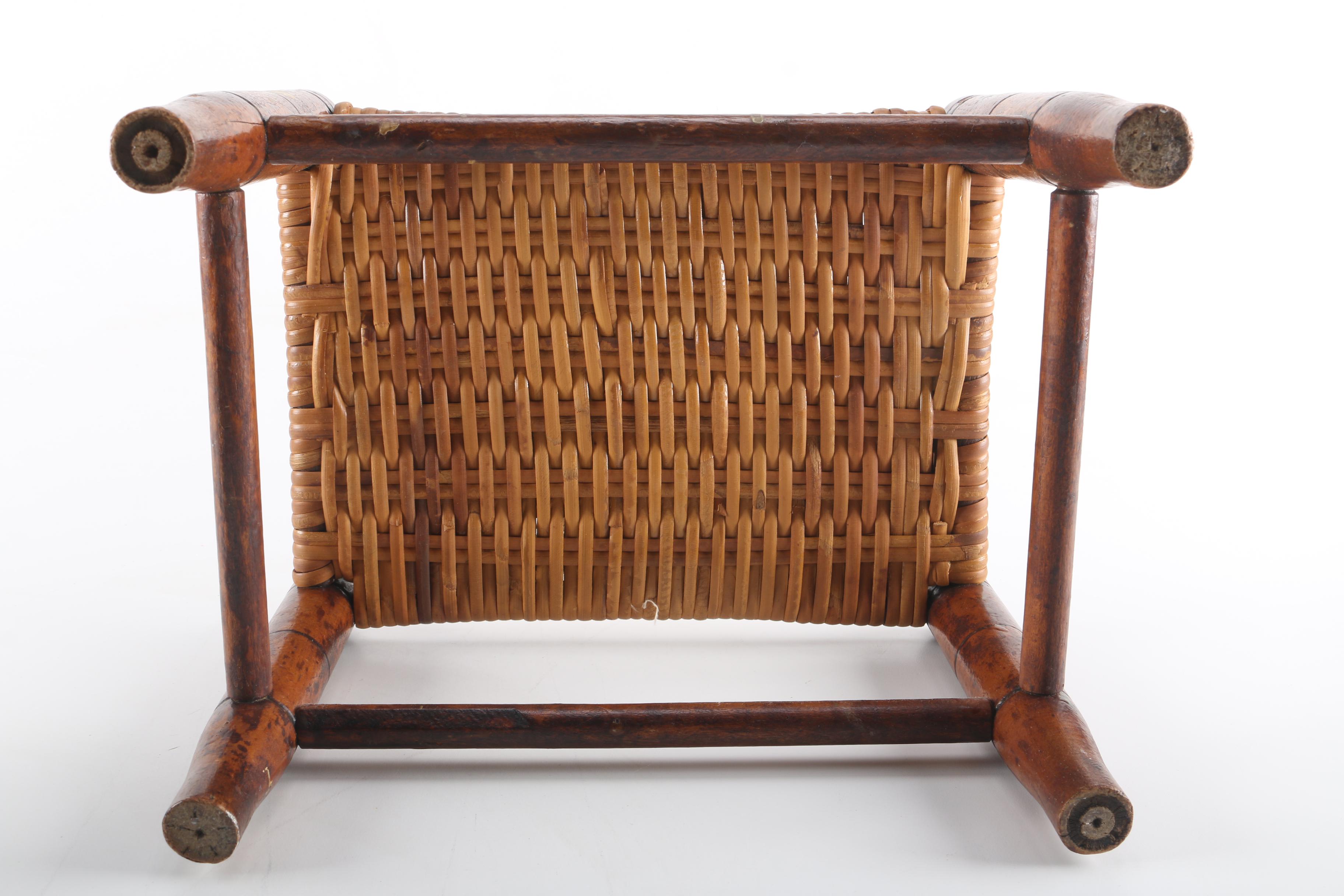 Woven Rush Footstool