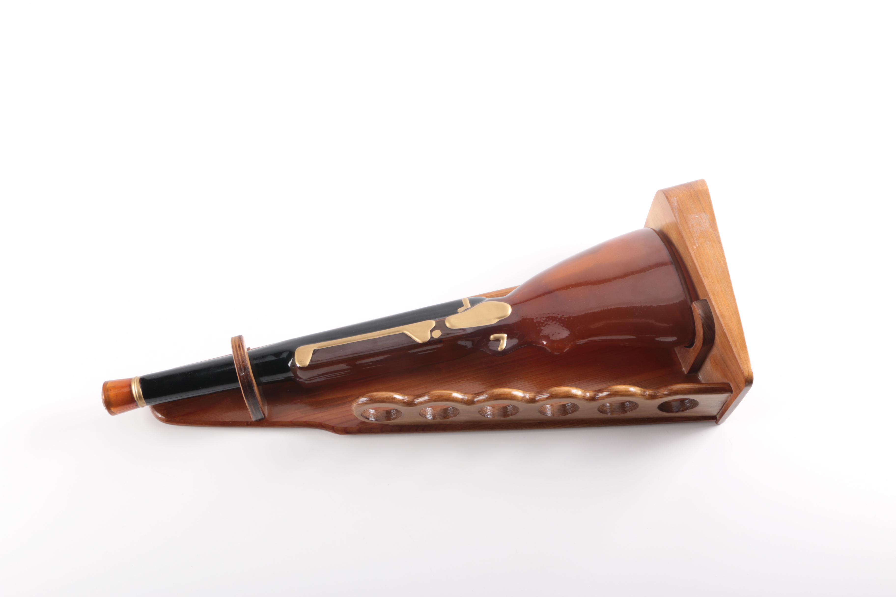 Glass Single Shot Rifle Decanter With Wooden Stand