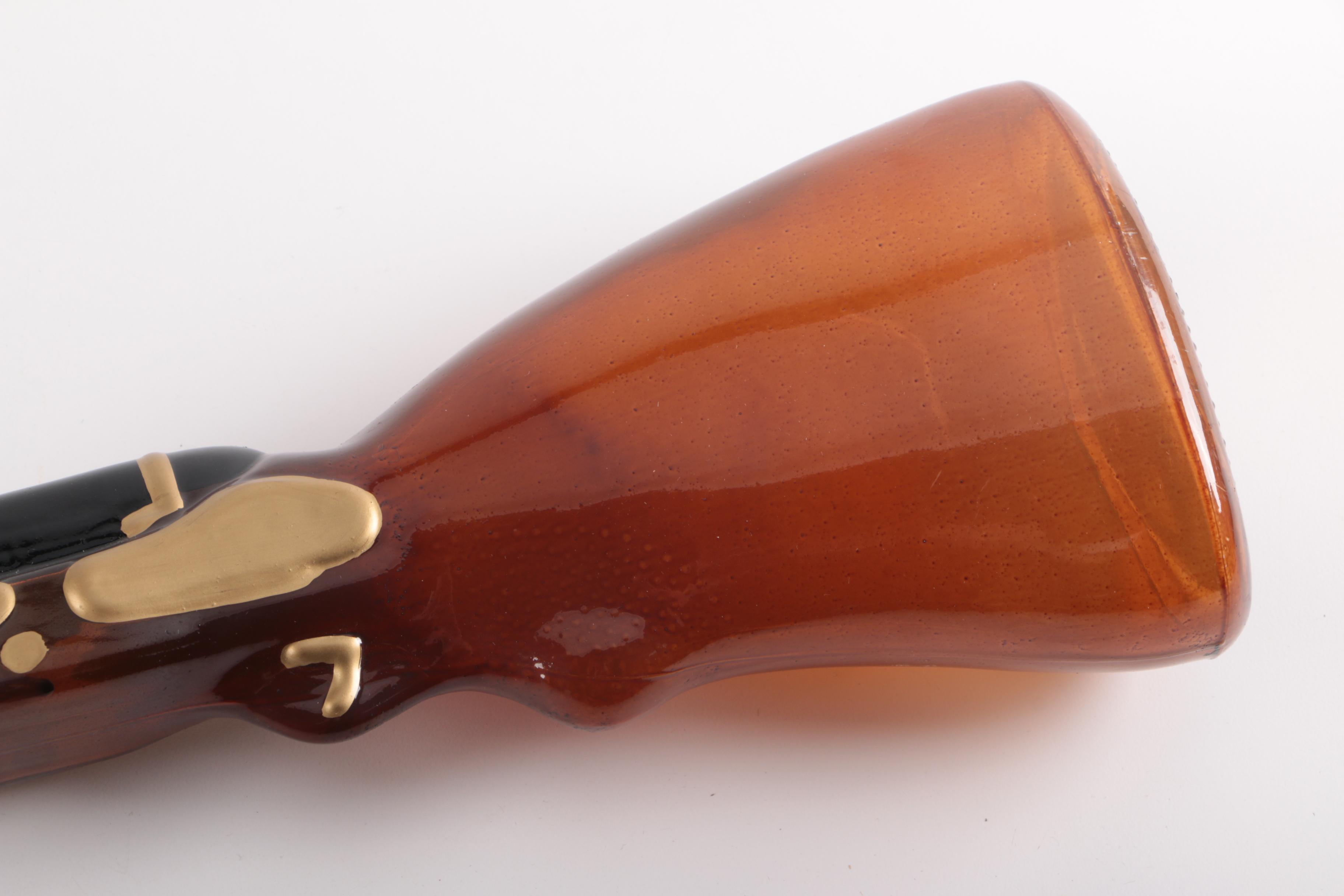 Glass Single Shot Rifle Decanter With Wooden Stand