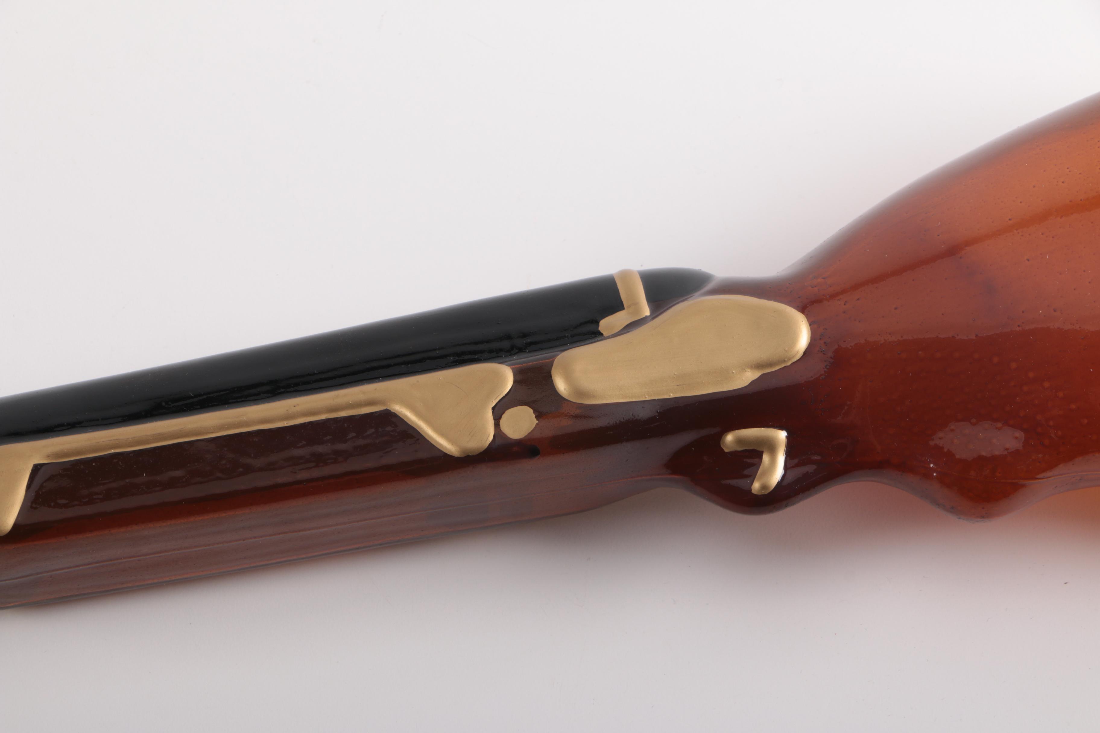 Glass Single Shot Rifle Decanter With Wooden Stand