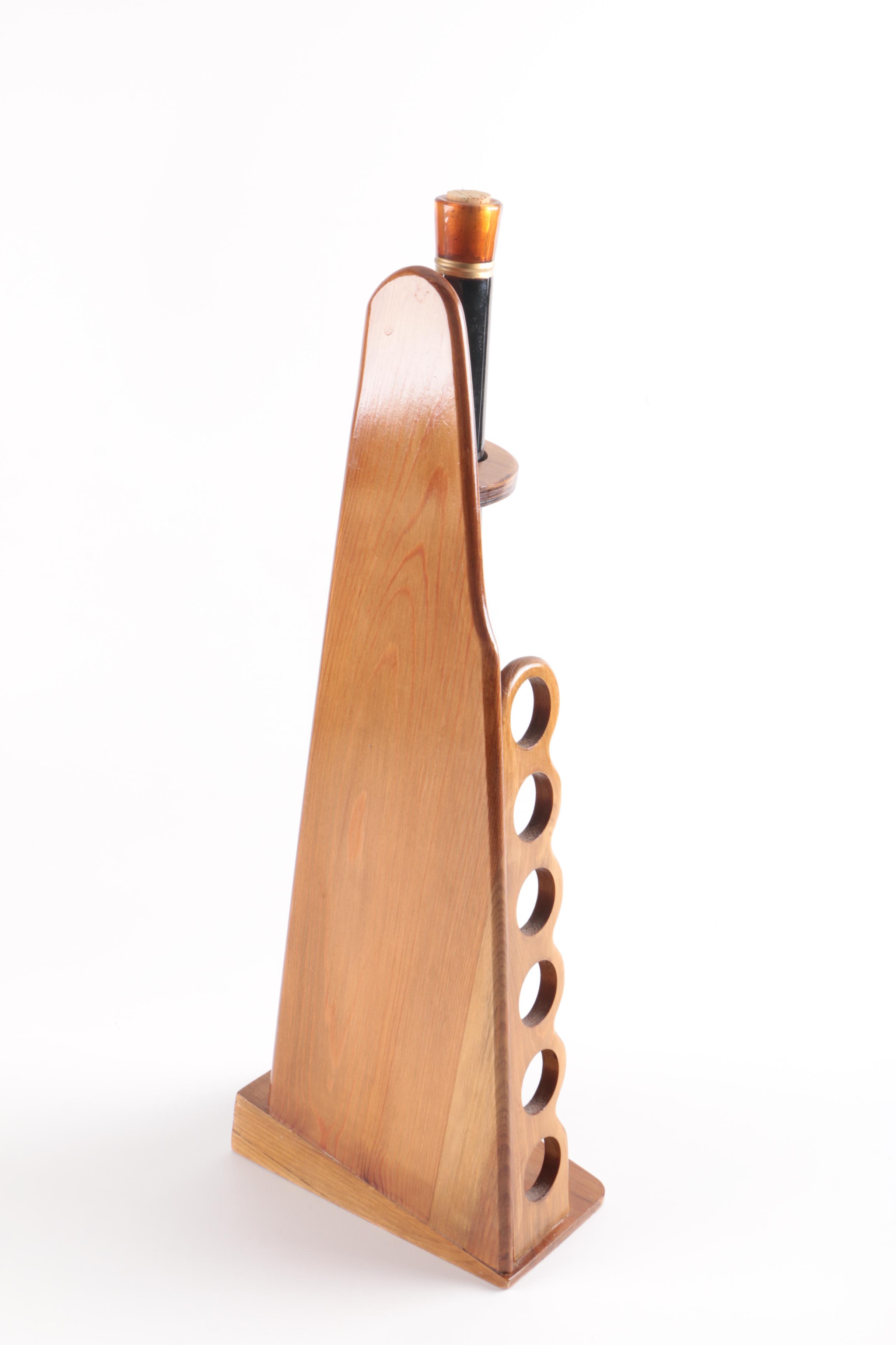 Glass Single Shot Rifle Decanter With Wooden Stand