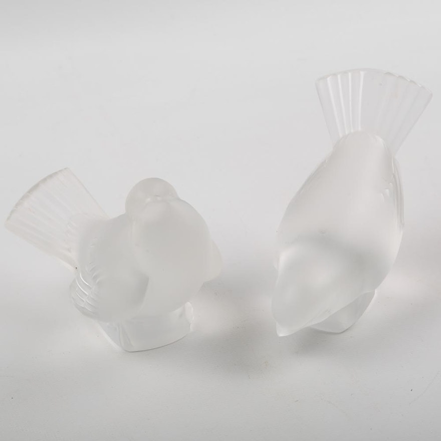 Lalique Crystal Sparrows