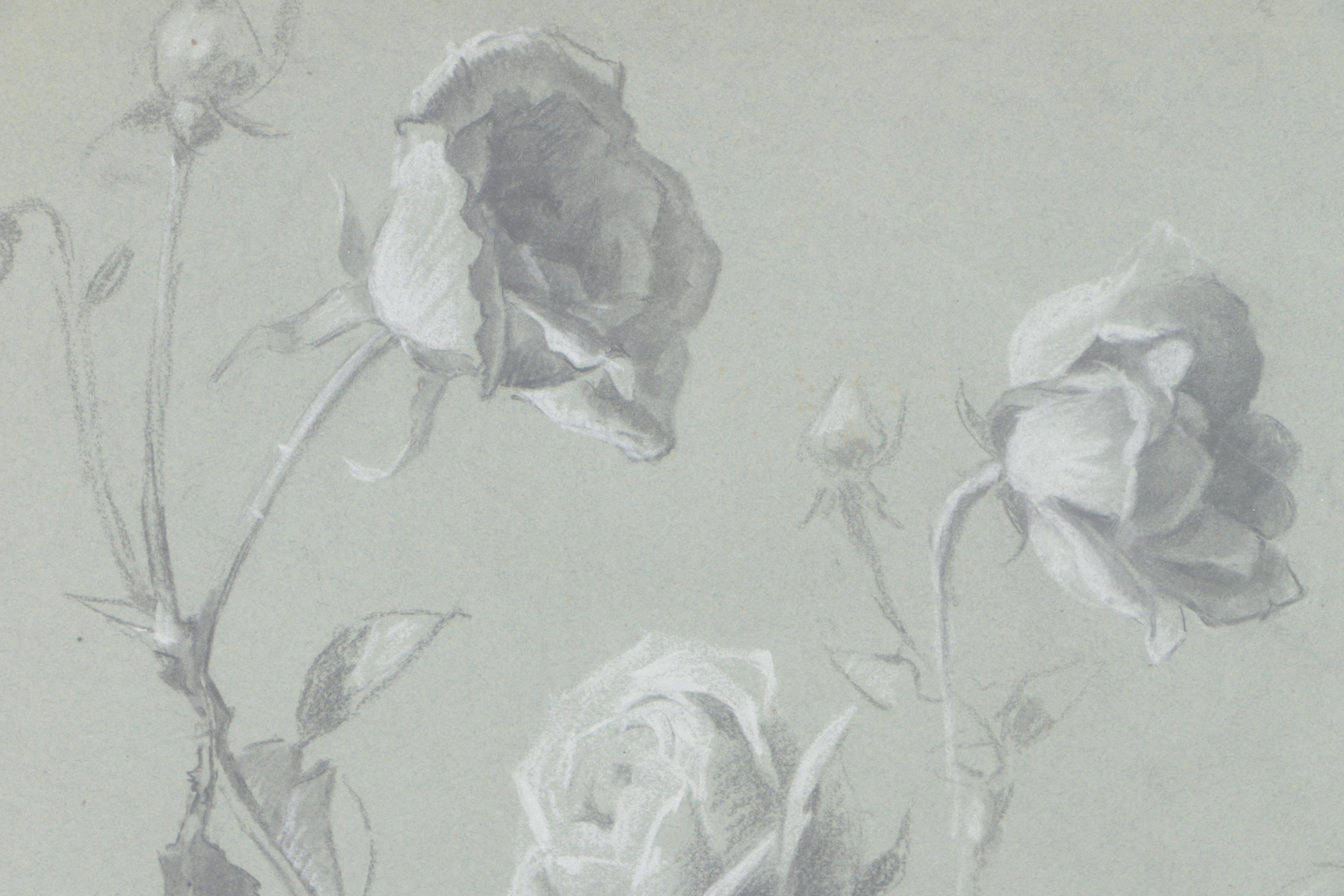 Charcoal Drawing of Roses