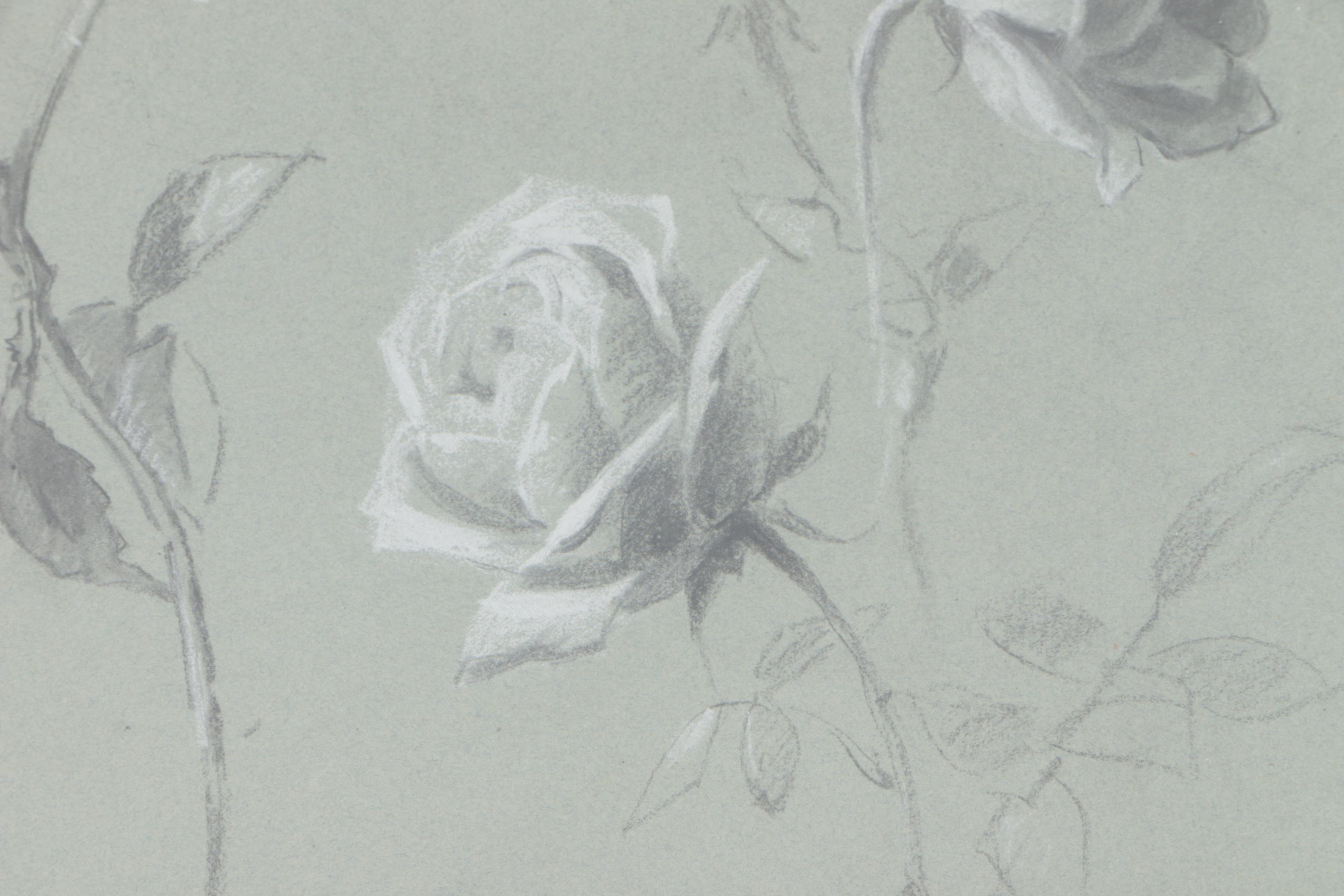 Charcoal Drawing of Roses