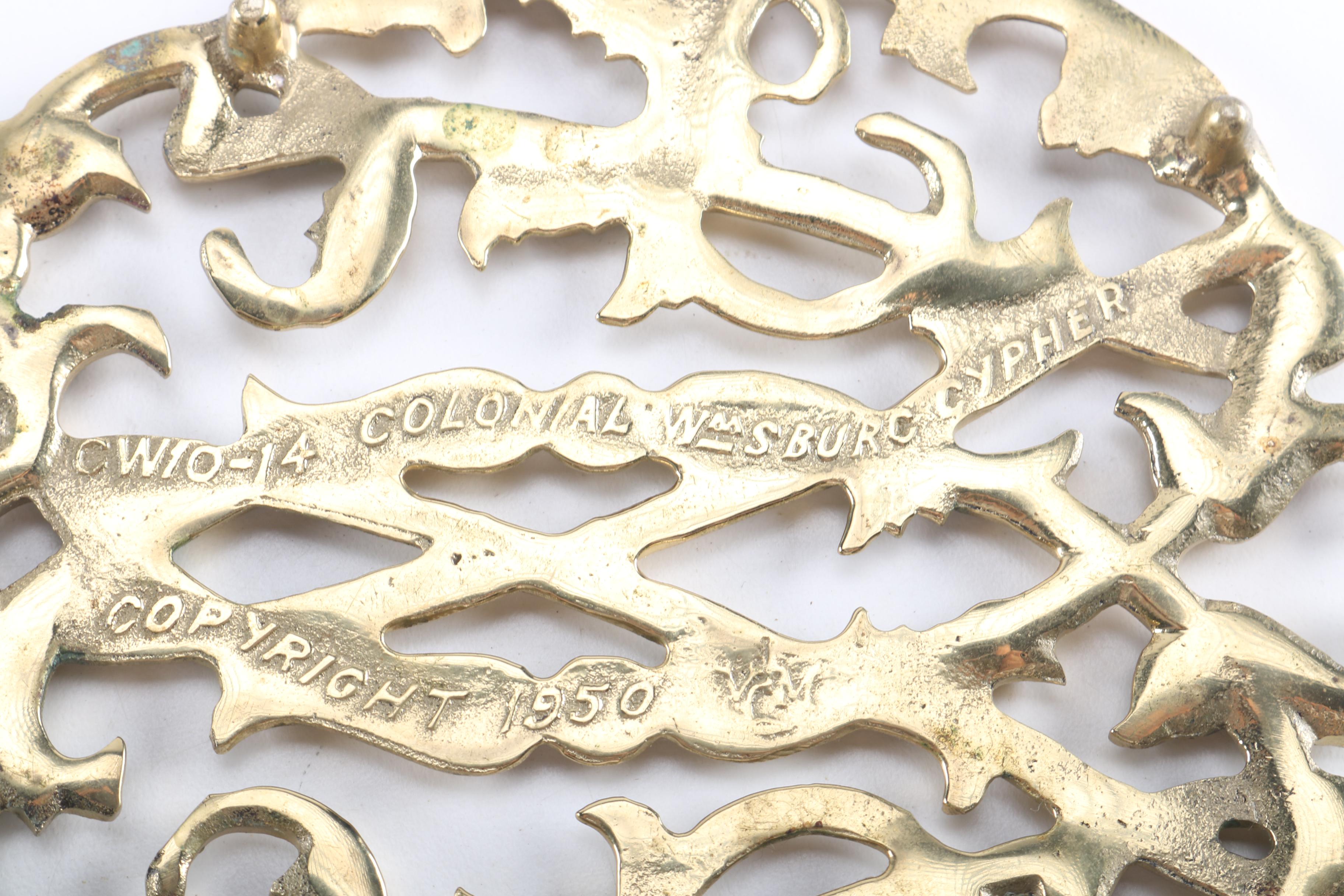 Circa 1950s Colonial Williamsburg Trivet