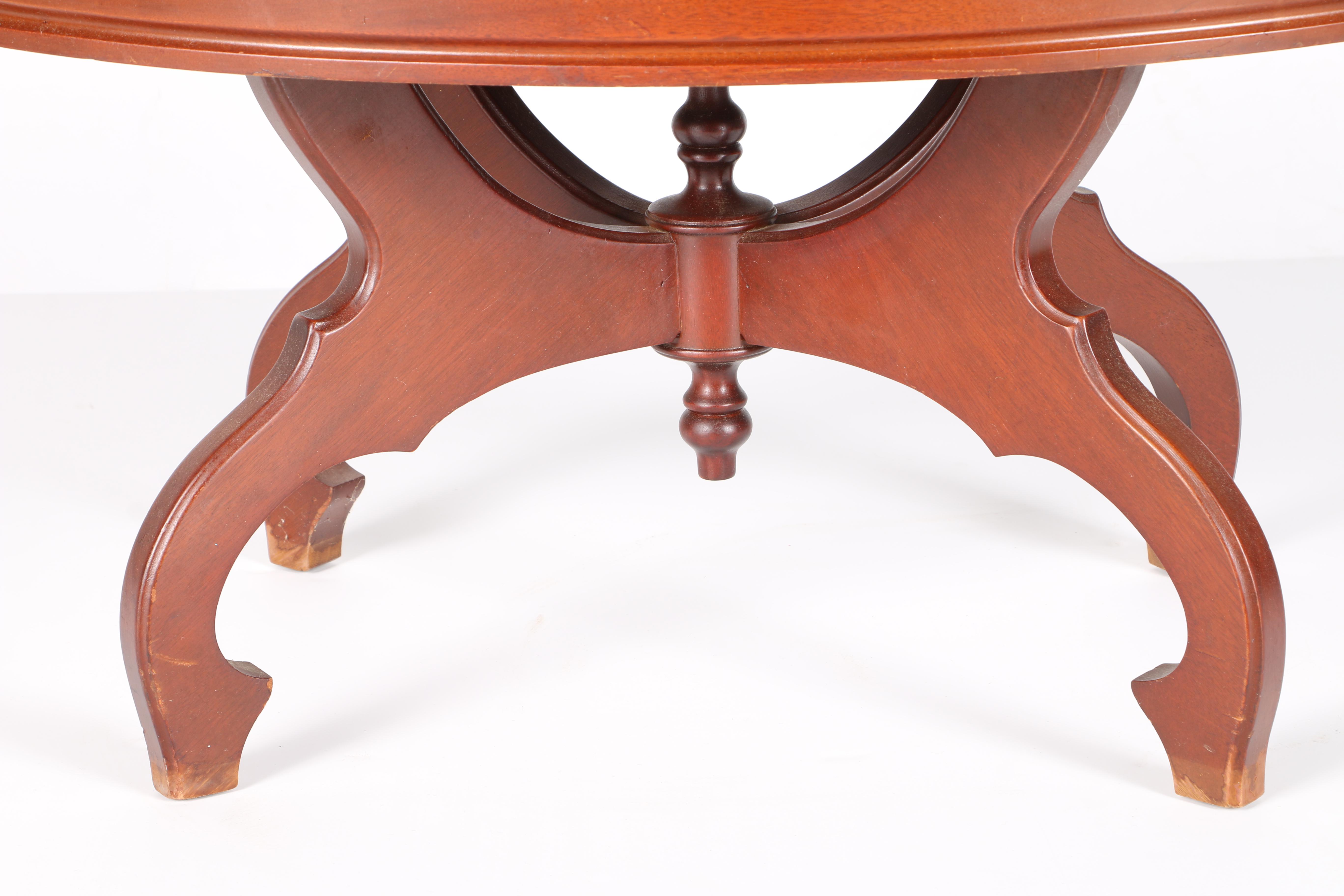 Vintage Victorian Style Marble Top Coffee Table in Mahogany