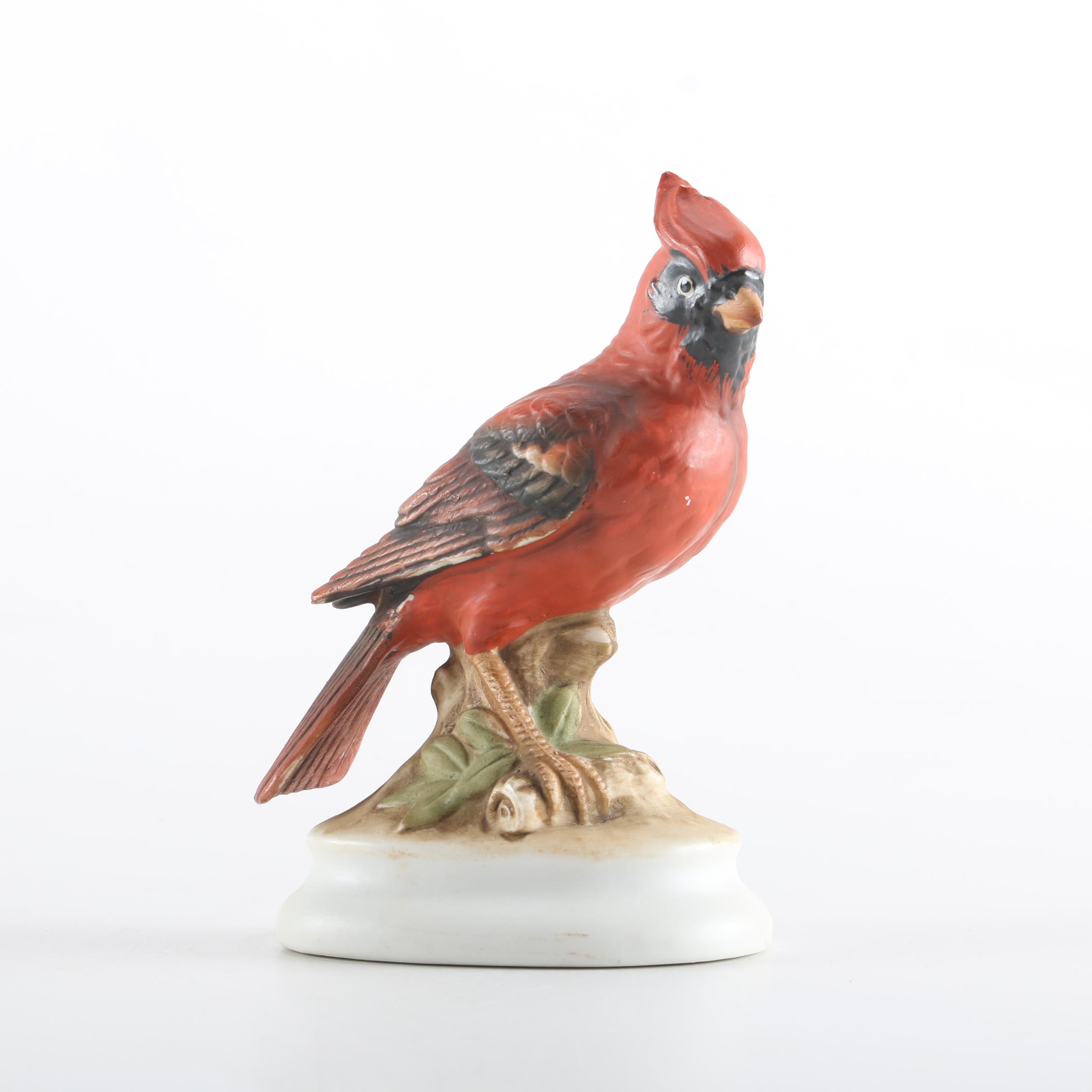 Hand-Painted Porcelain Cardinal Figurine From Lefton