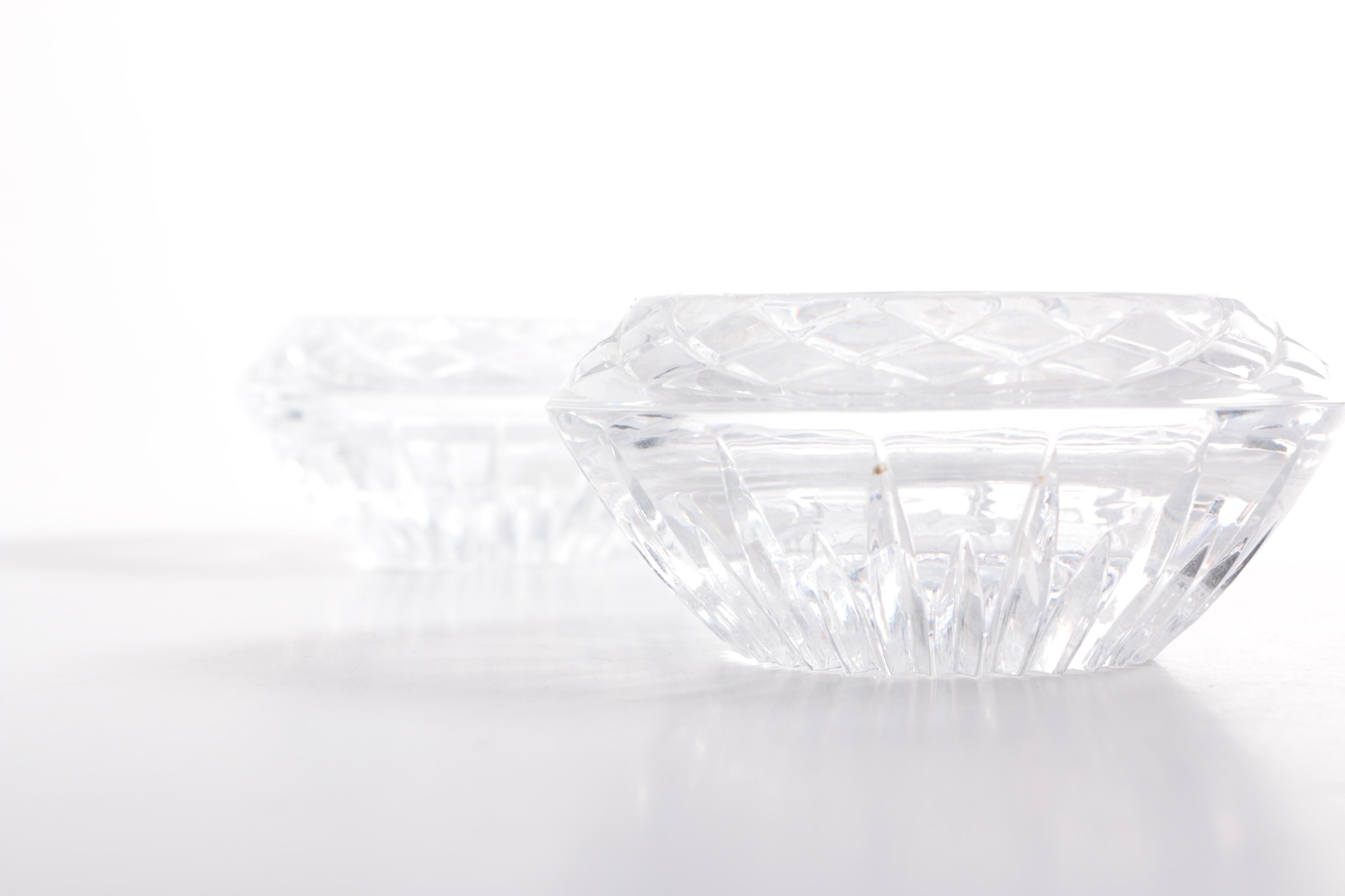 Crystal Ashtrays With Sugar Jar