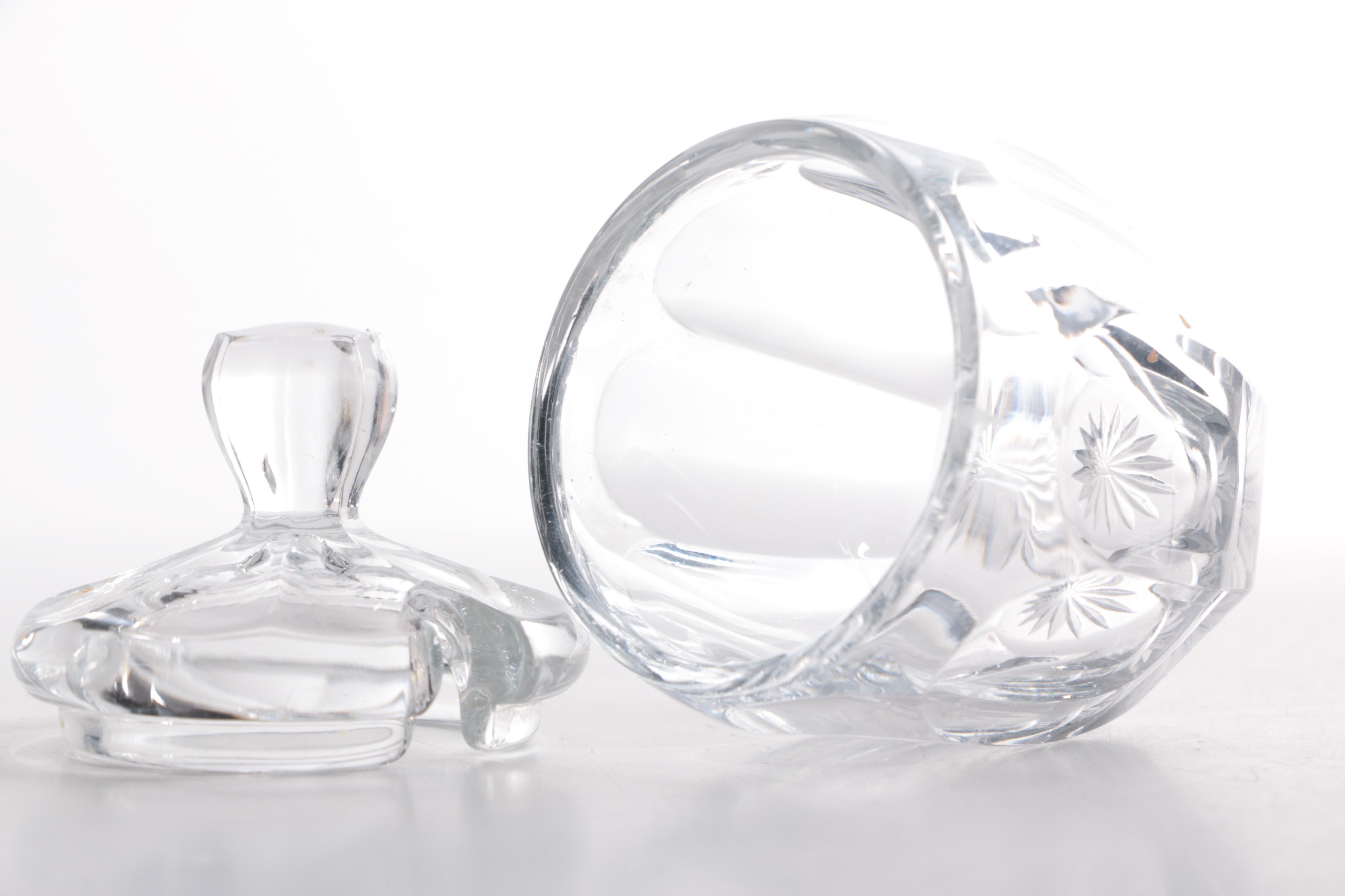 Crystal Ashtrays With Sugar Jar