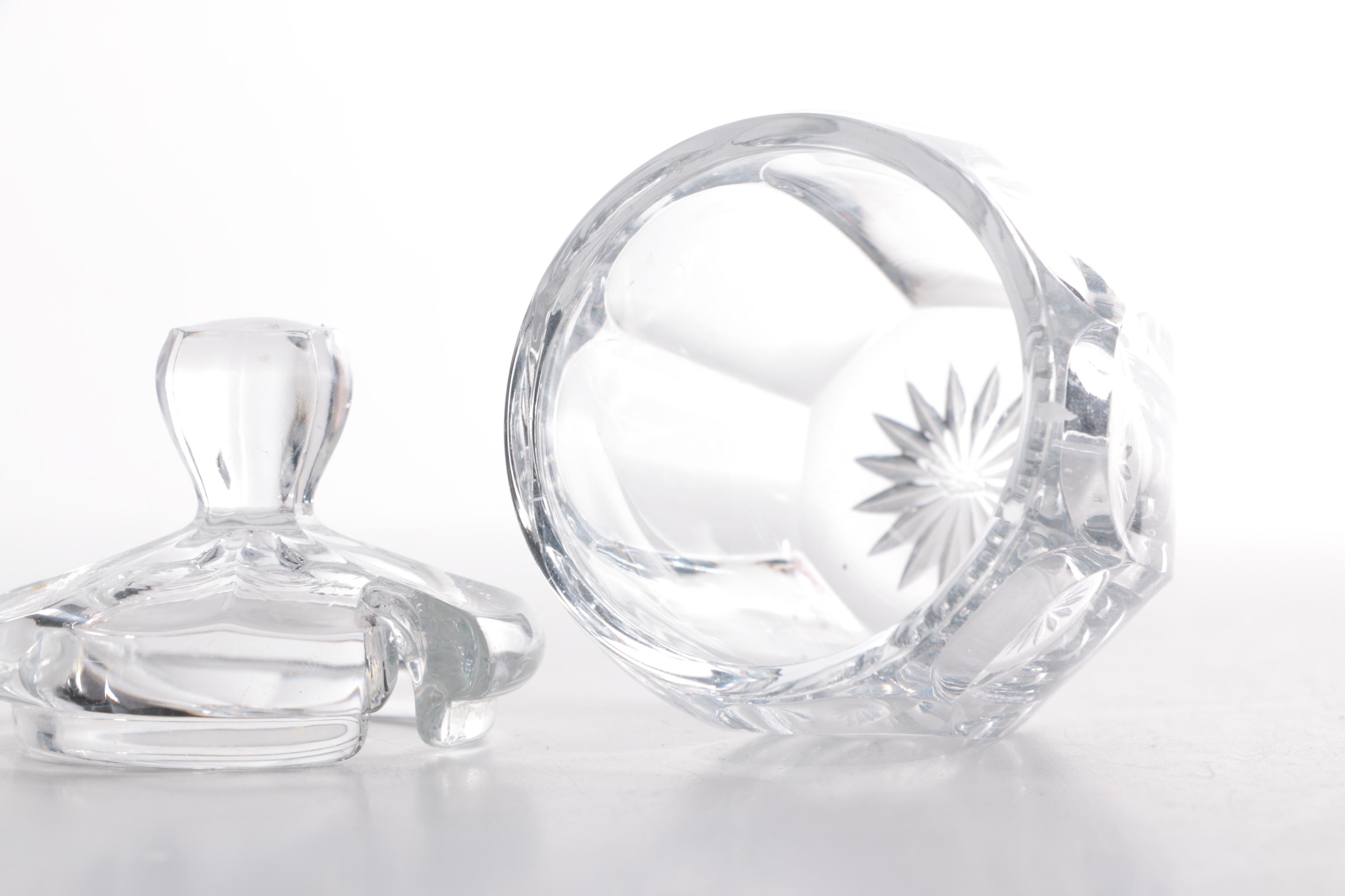 Crystal Ashtrays With Sugar Jar