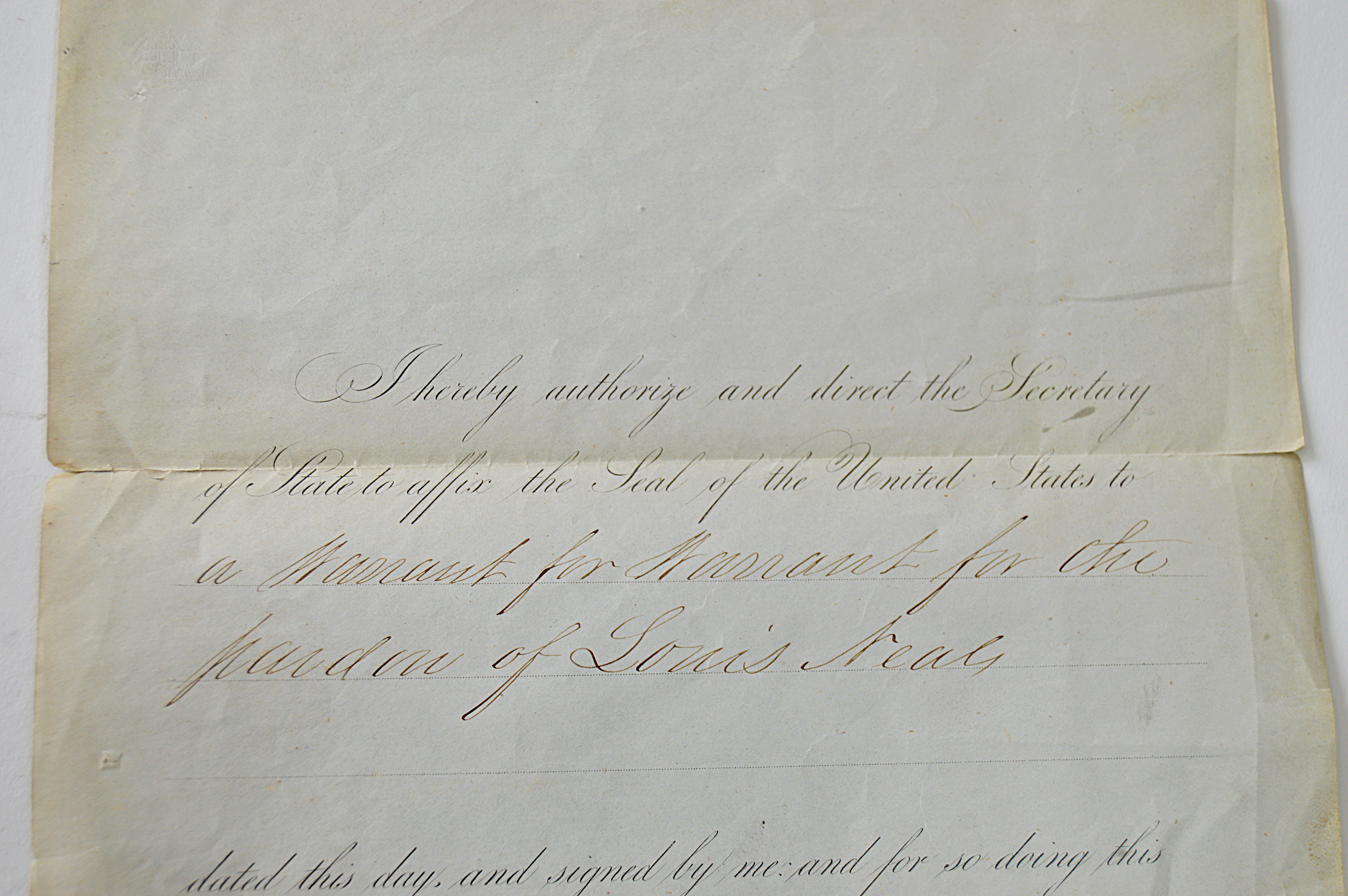 Original 1861 Abraham Lincoln Pardon of Louis Neals