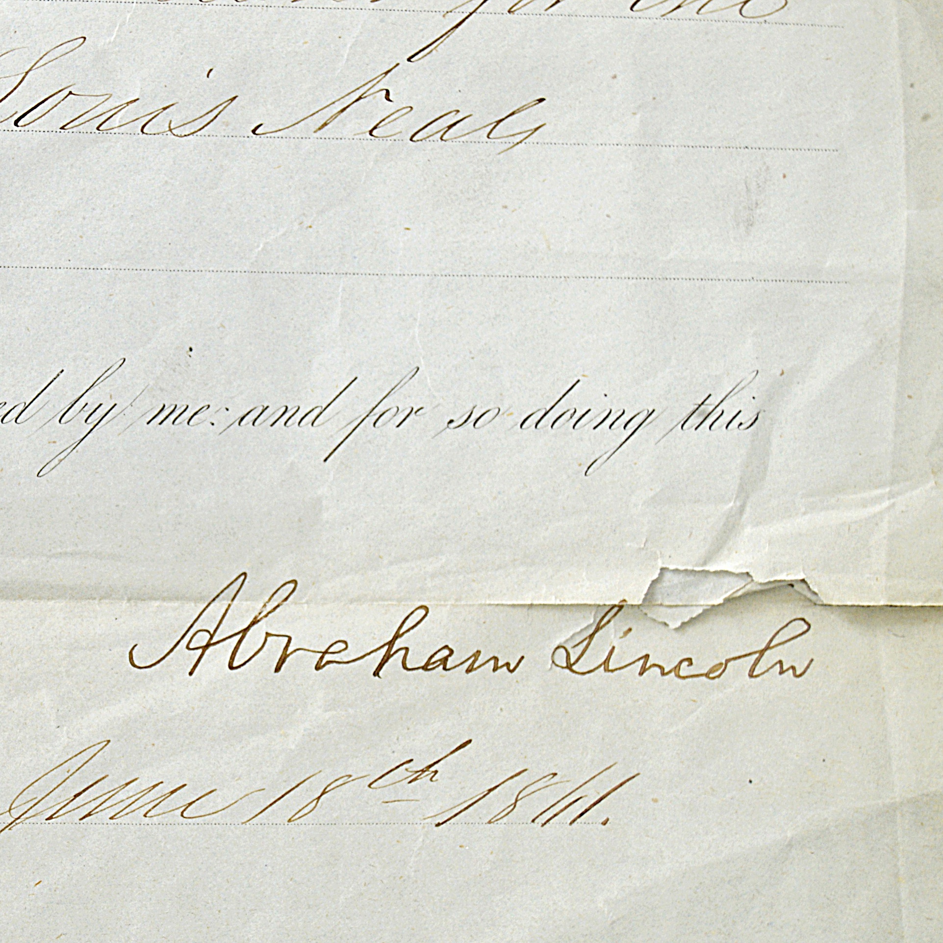 Original 1861 Abraham Lincoln Pardon of Louis Neals