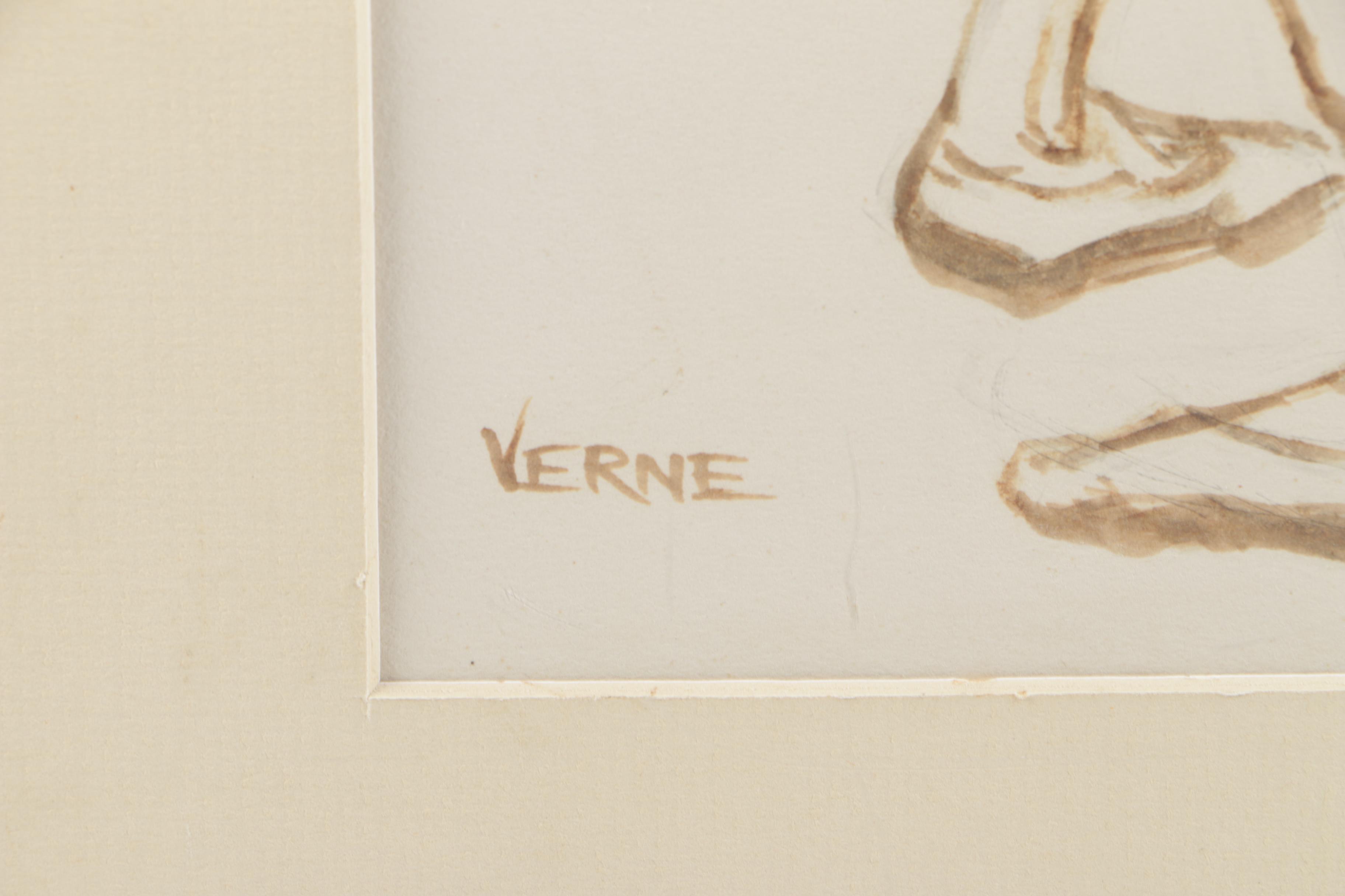 Verne Ink Drawing of a Silly Pantomime