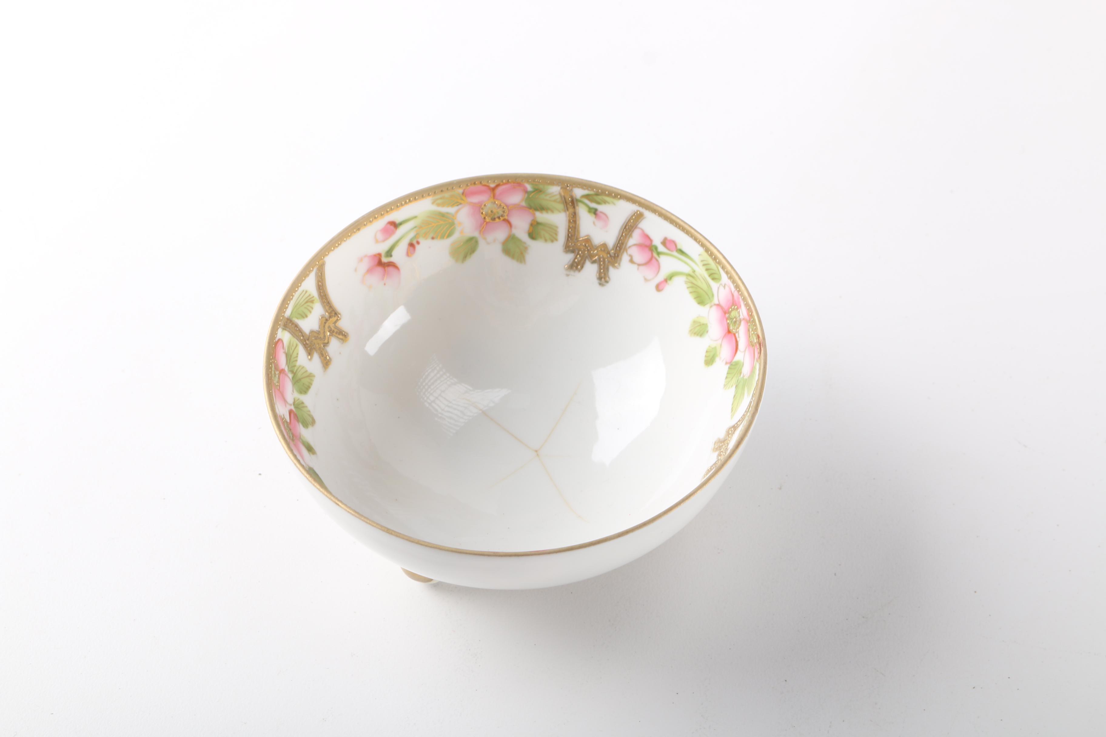 Porcelain Nippon Mayonnaise Bowl and Jam Jar Cover