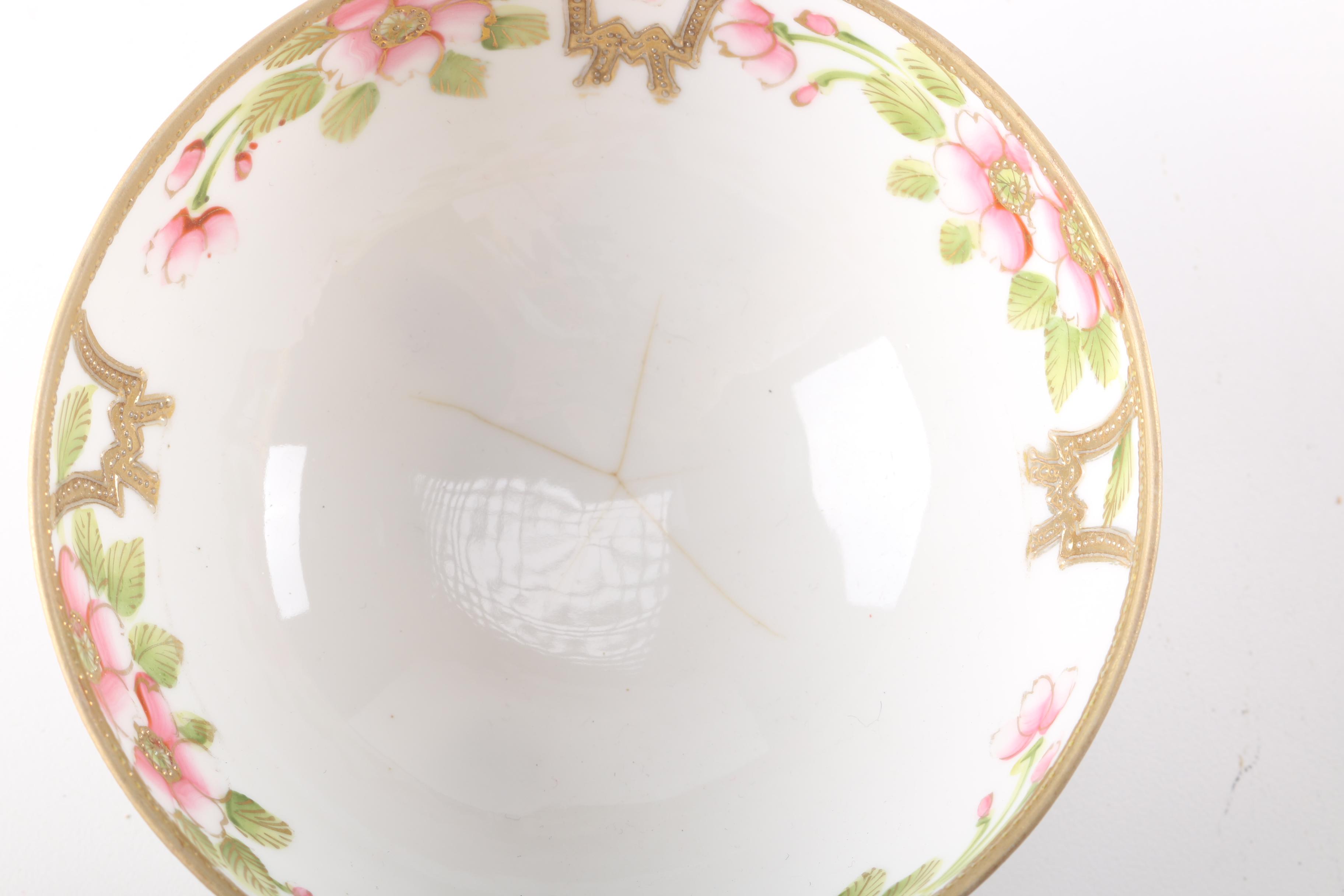 Porcelain Nippon Mayonnaise Bowl and Jam Jar Cover