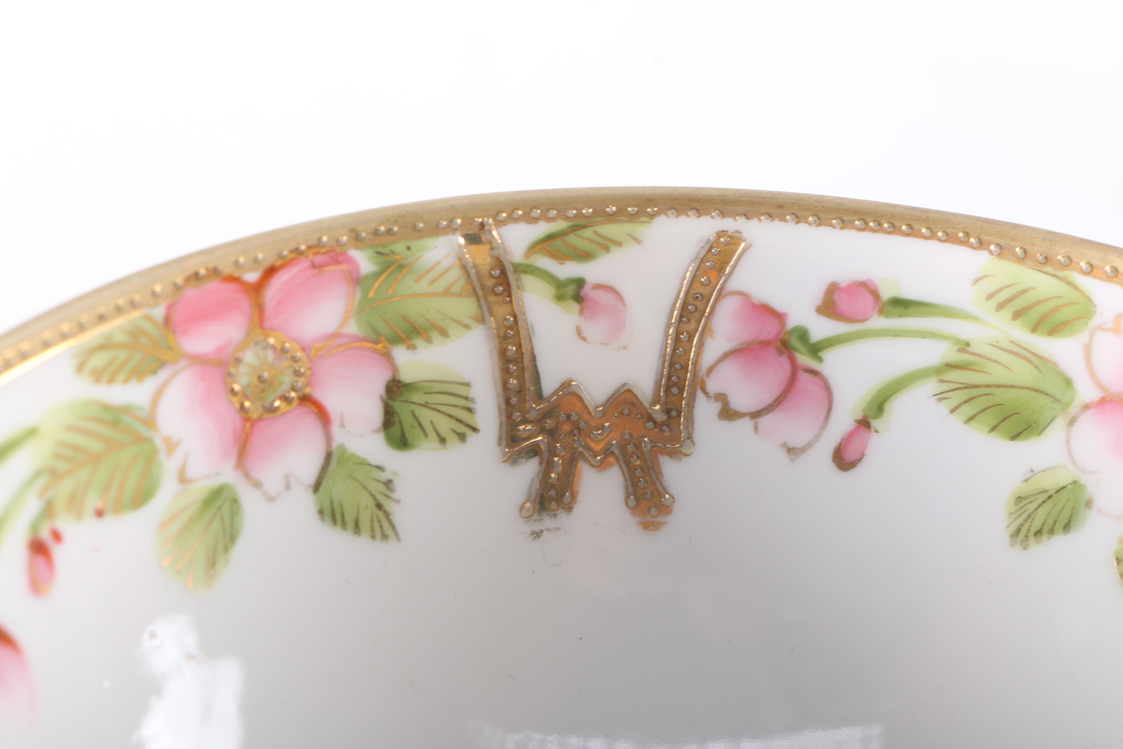 Porcelain Nippon Mayonnaise Bowl and Jam Jar Cover