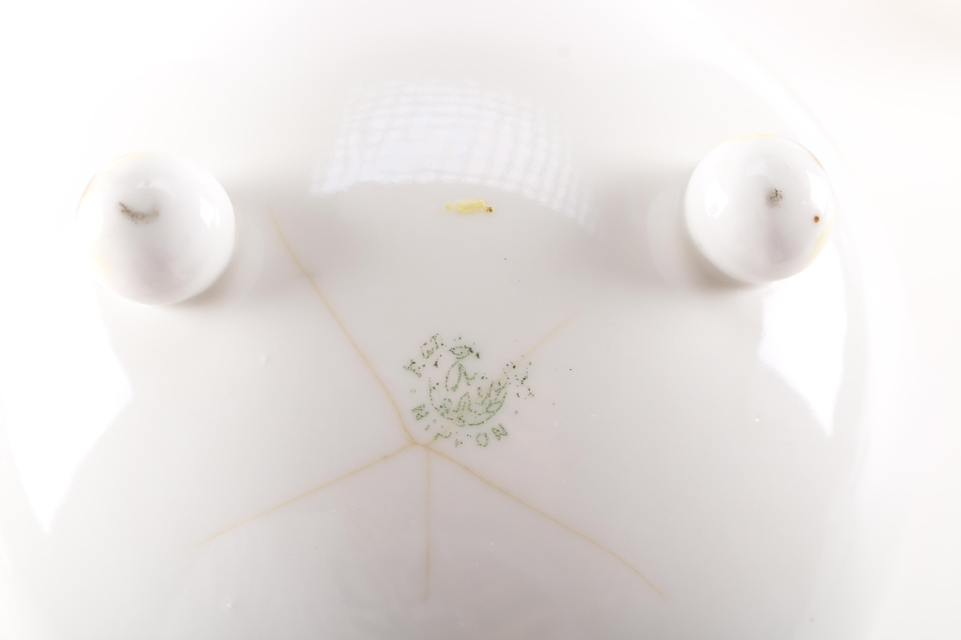 Porcelain Nippon Mayonnaise Bowl and Jam Jar Cover